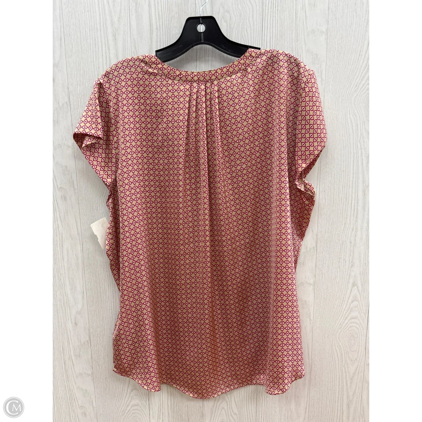 Top Short Sleeve By Liz Claiborne In Pink & Tan, Size: Xl
