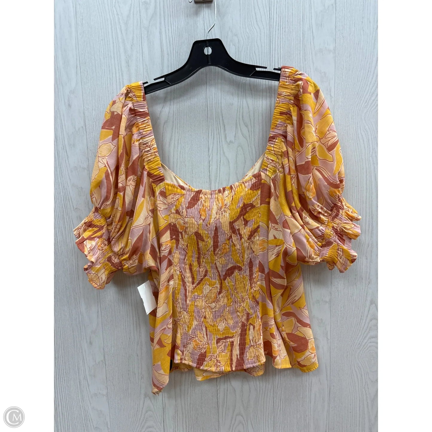 Top Short Sleeve By Nine West In Floral Print, Size: 2x