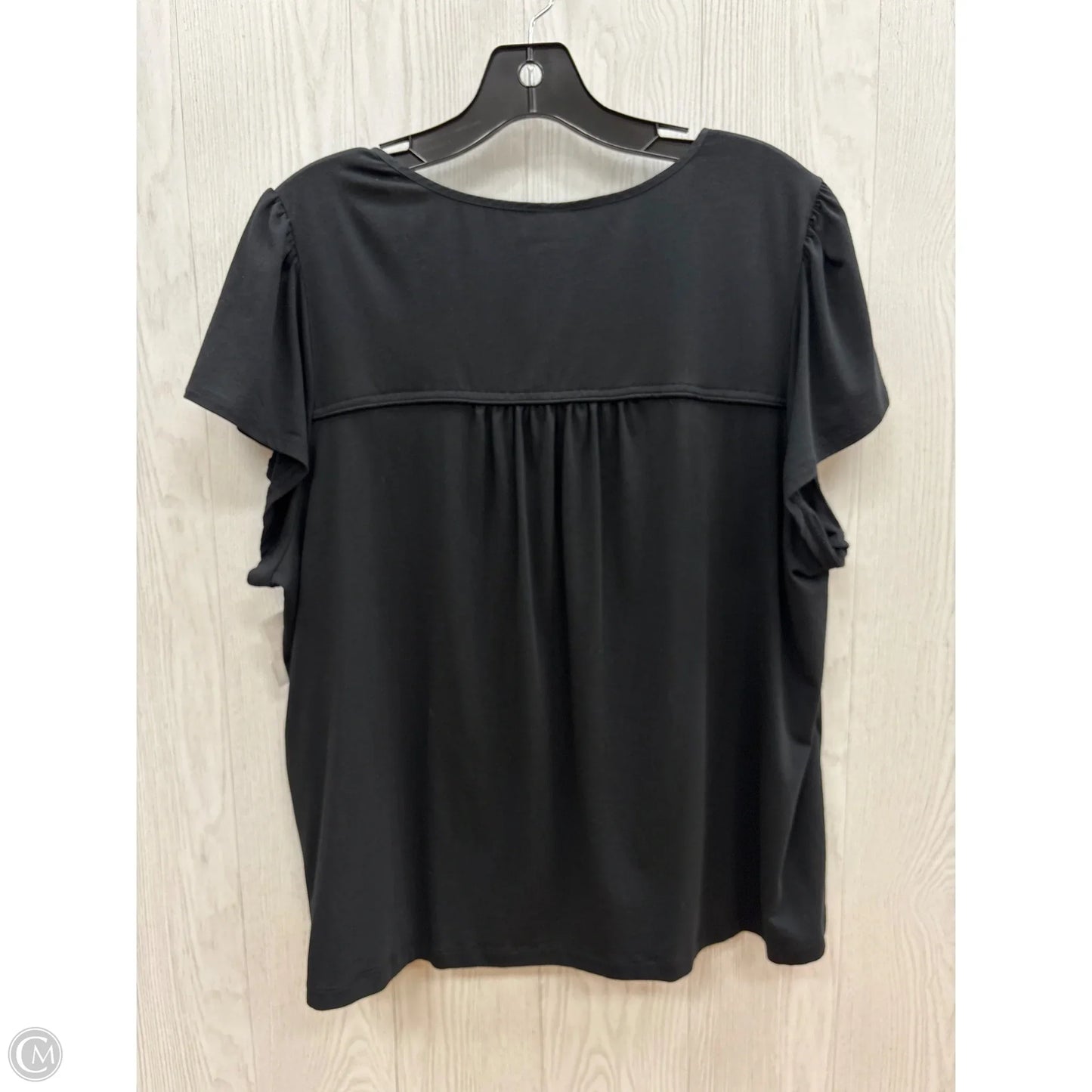 Top Short Sleeve By Lands End In Black, Size: 1x