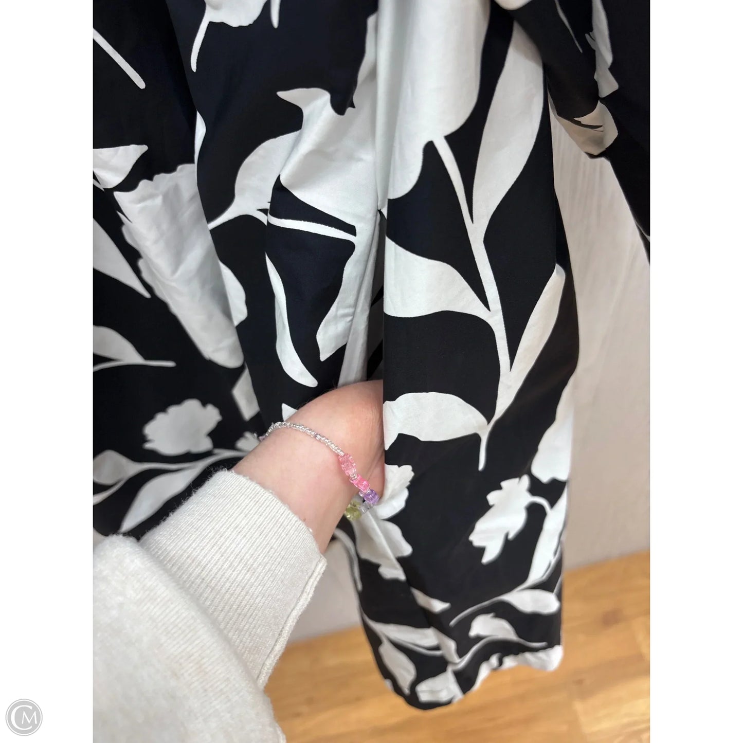 Dress Designer By Kate Spade In Black & White, Size: L