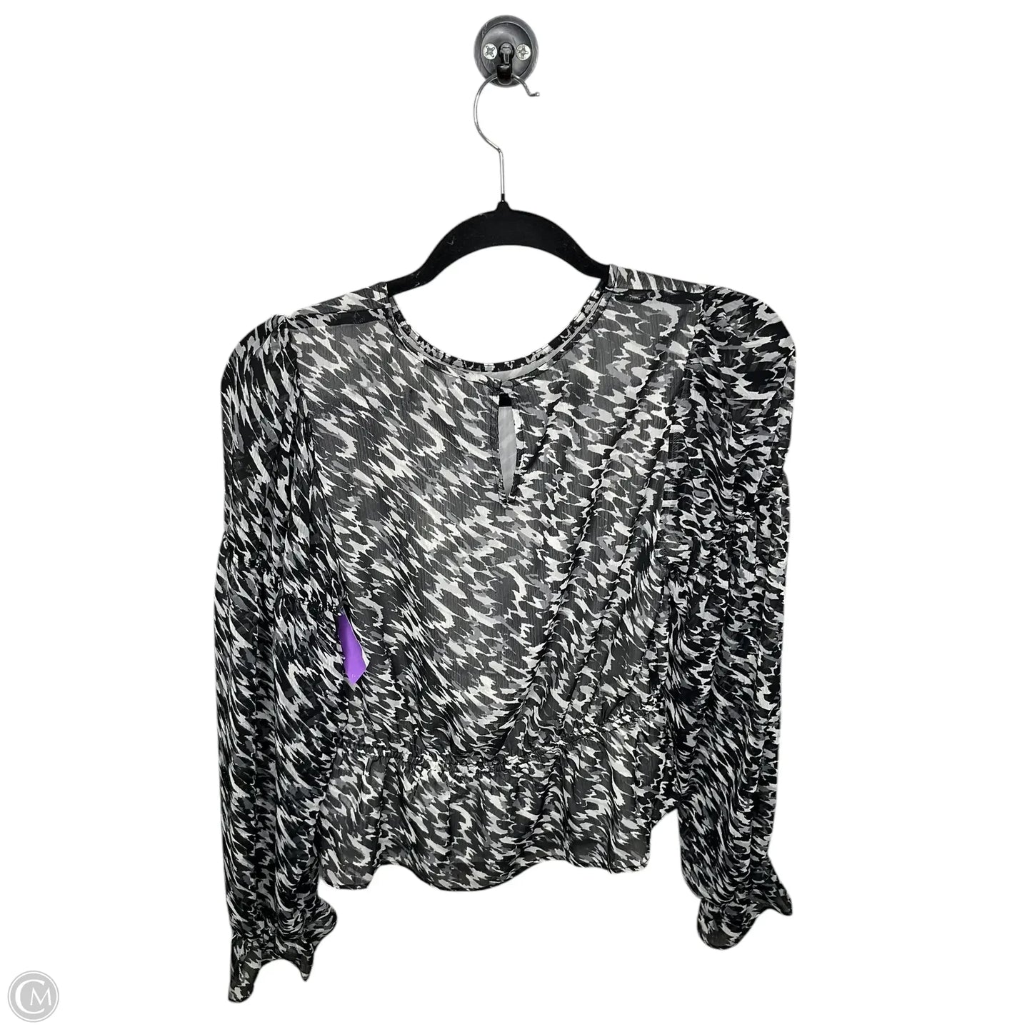 Top Long Sleeve By Express In Black & Grey, Size: S
