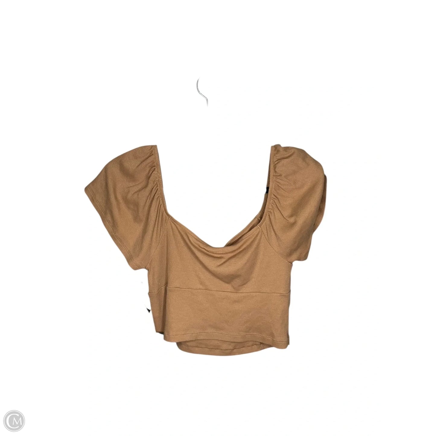 Top Short Sleeve By American Eagle In Brown, Size: M