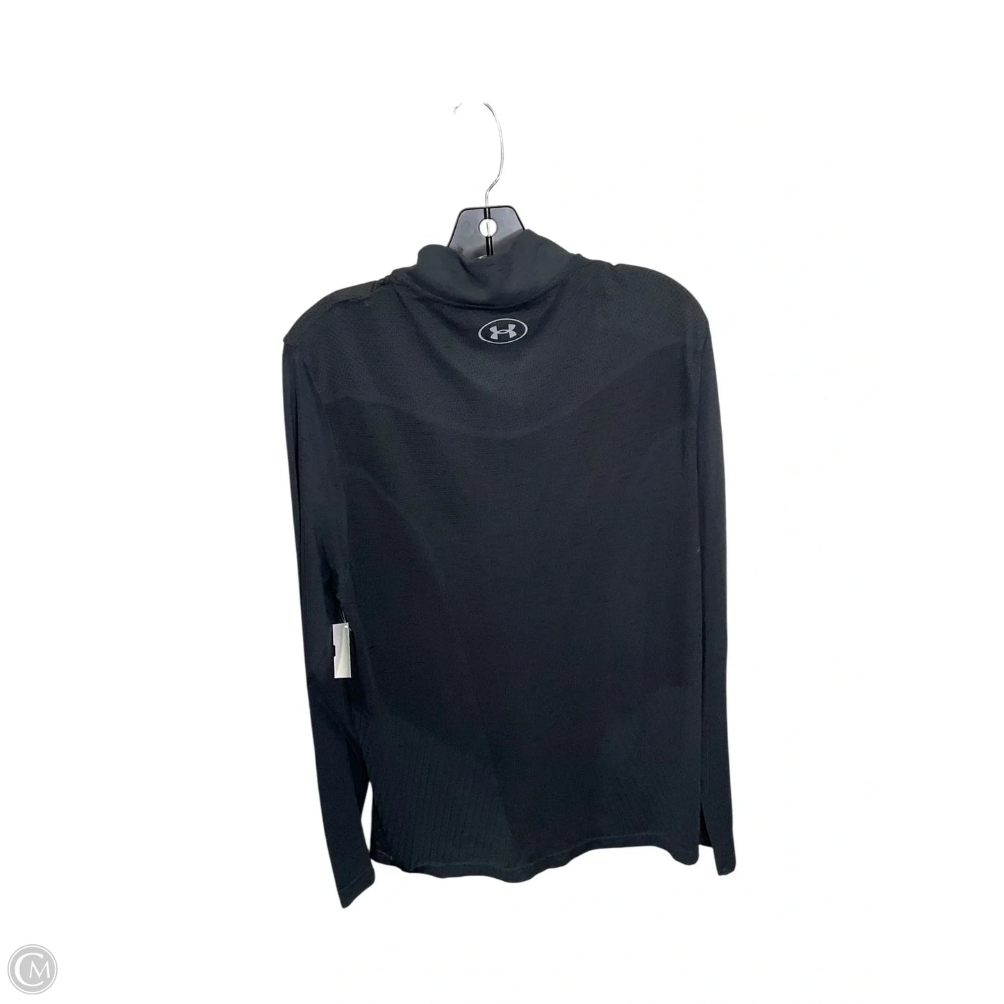 Athletic Top Long Sleeve Collar By Under Armour In Black, Size: L