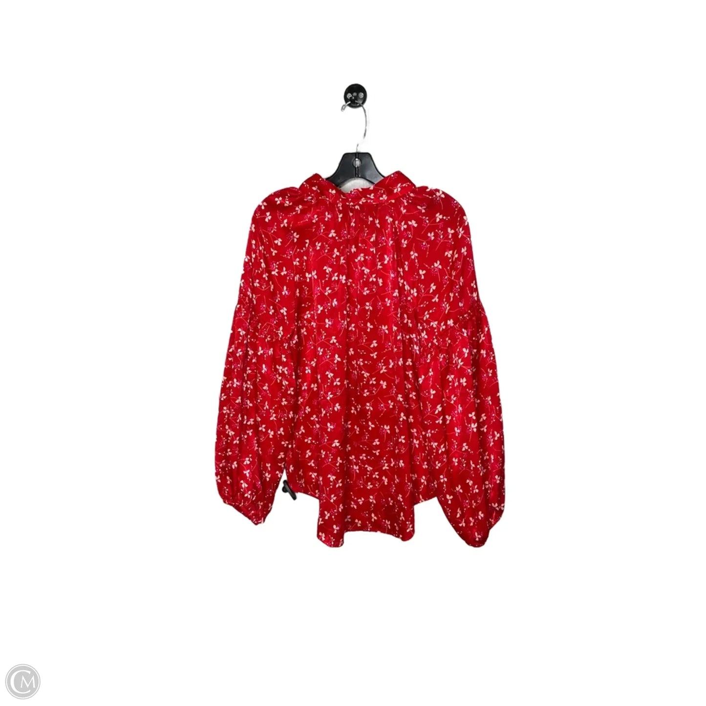 Top Long Sleeve By Kaari Blue In Red, Size: M