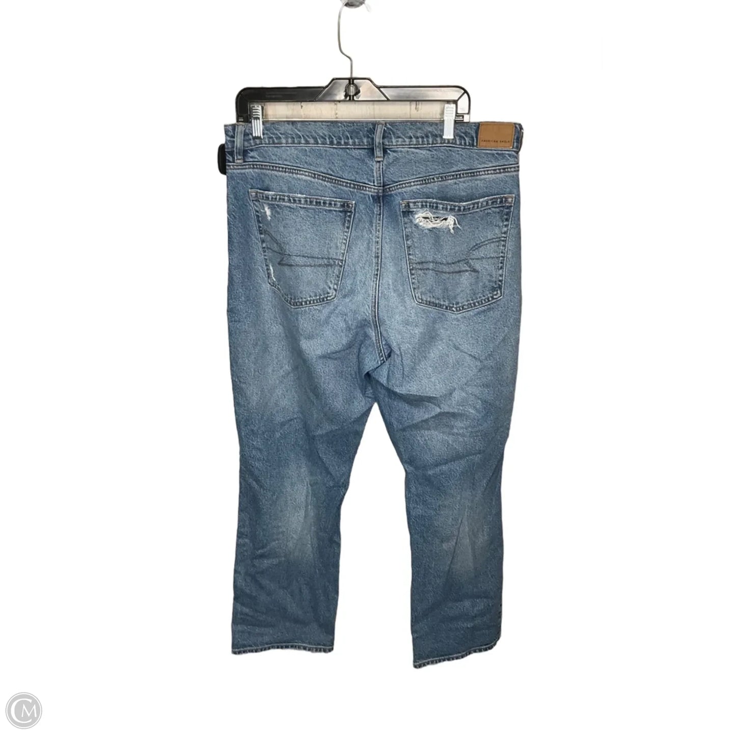 Jeans Straight By American Eagle In Blue Denim, Size: 14