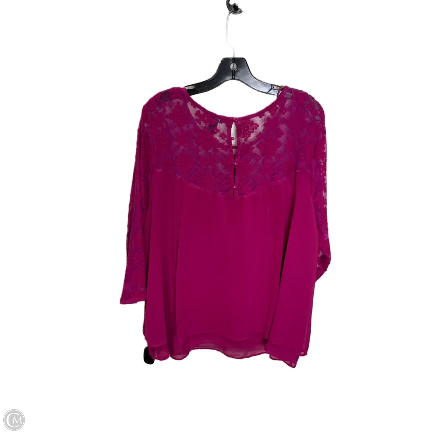 Top 3/4 Sleeve By New Directions In Pink, Size: 2x