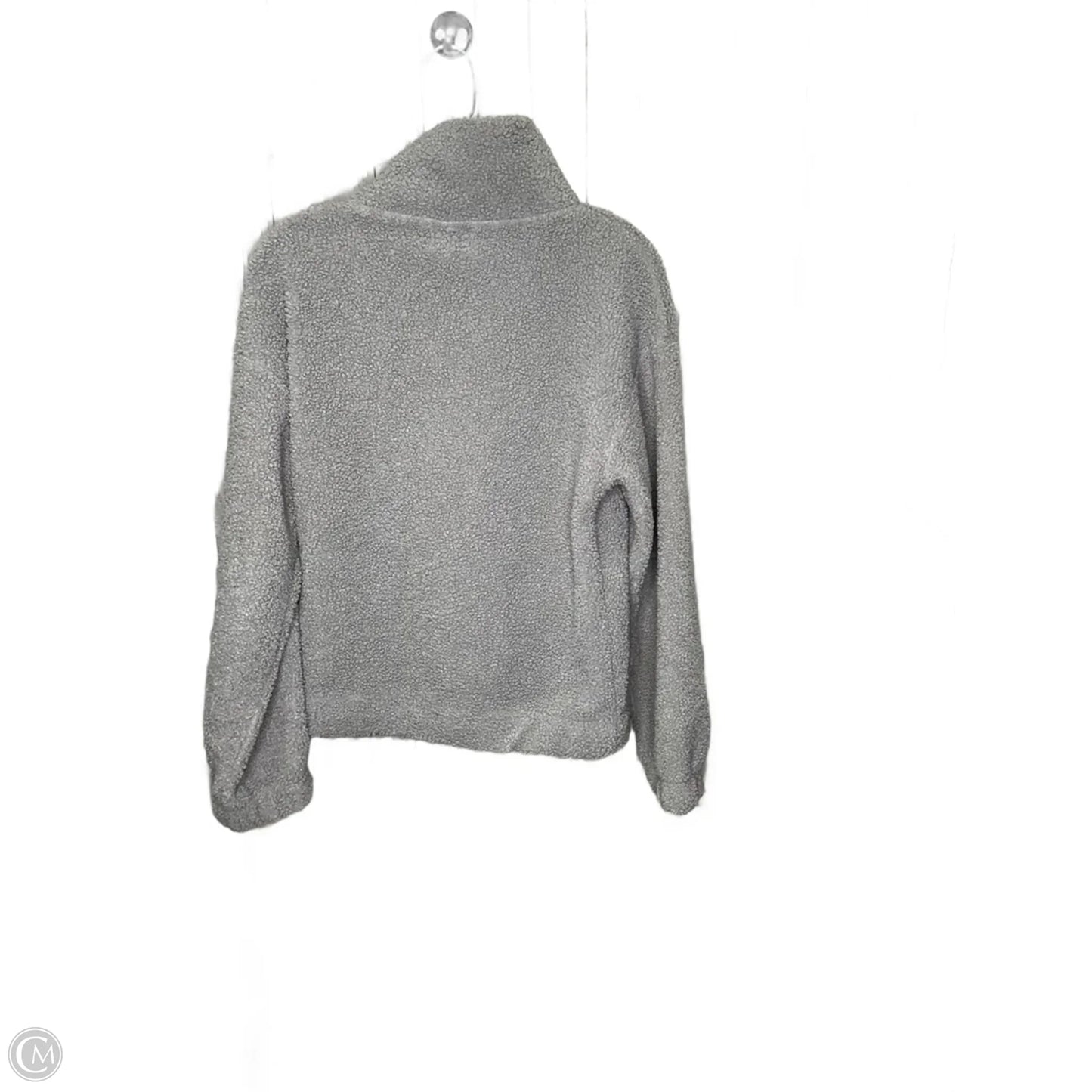 Athletic Top Long Sleeve Collar By Simply Southern In Grey, Size: S