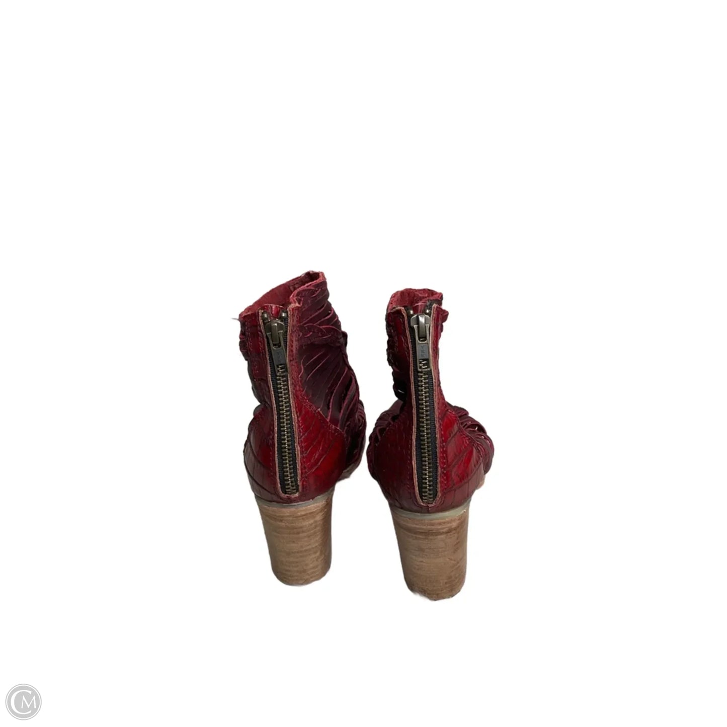 Sandals Heels Block By Freebird In Red, Size: 7