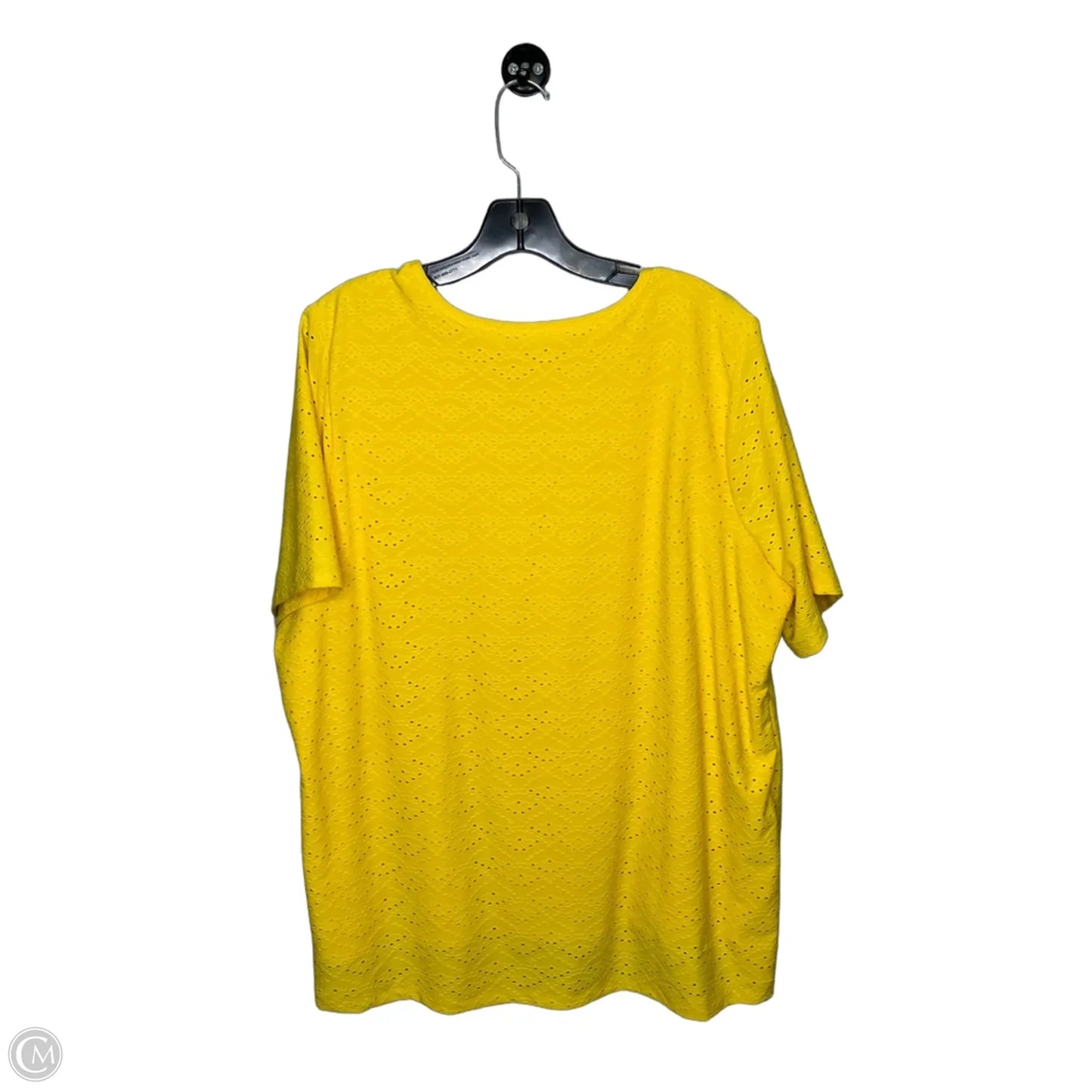 Top Short Sleeve By D&co. In Yellow, Size: 1x
