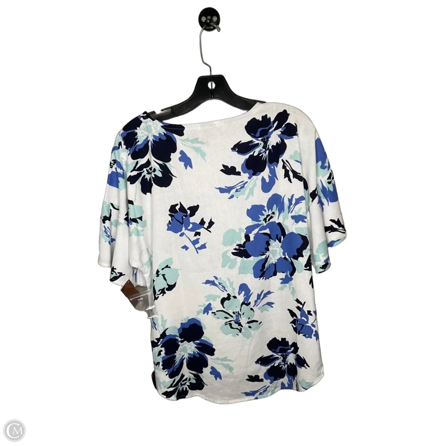 Top Short Sleeve By Ellen Tracy In Blue & White, Size: S