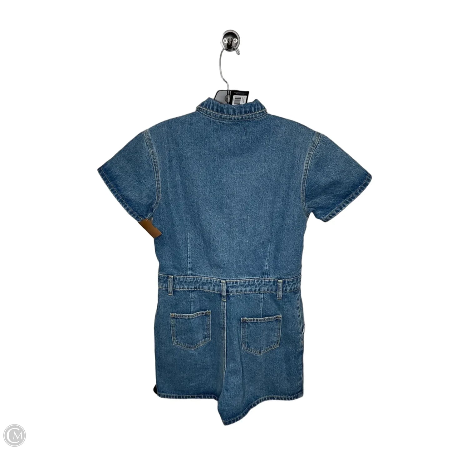 Romper By Clothes Mentor In Blue Denim, Size: L