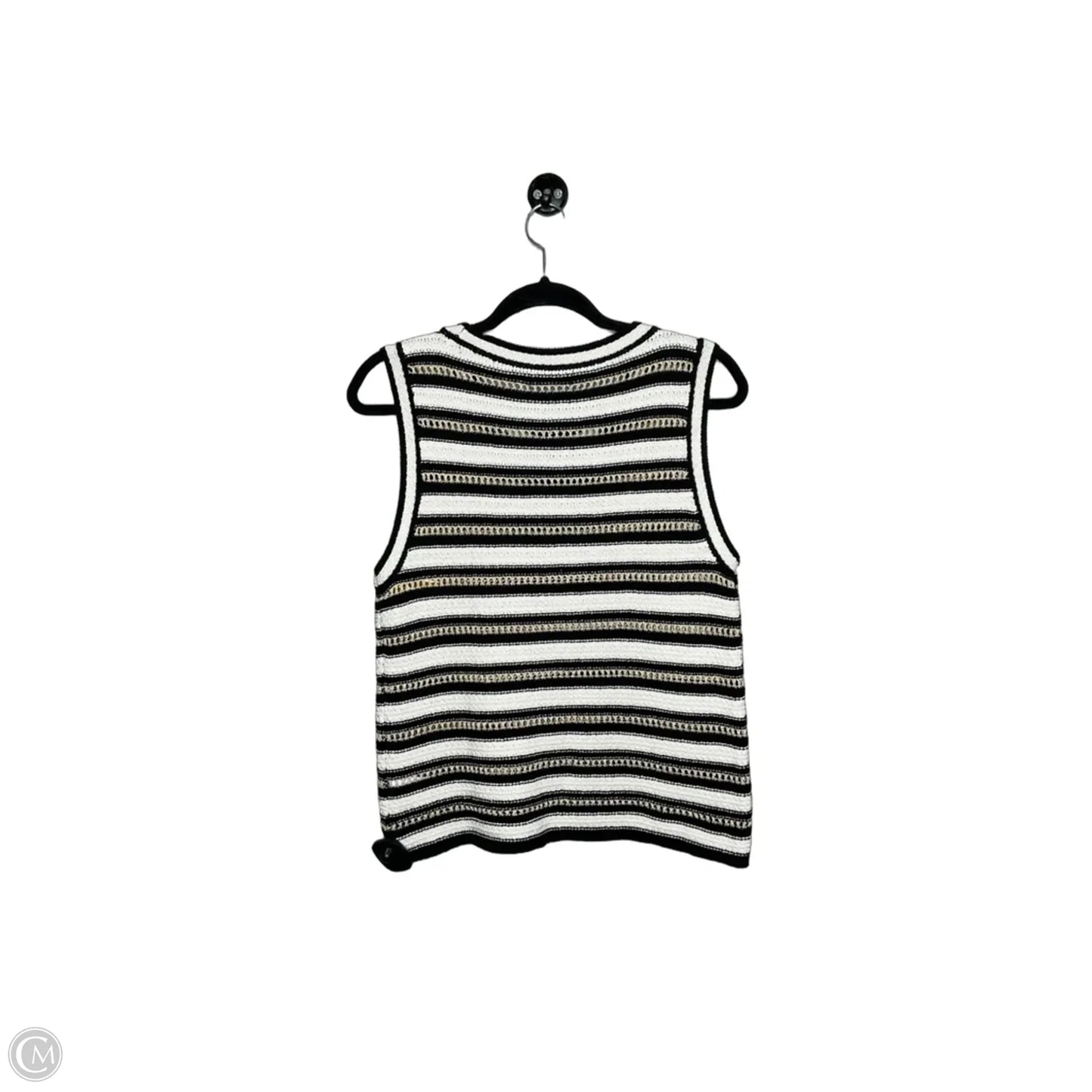 Top Sleeveless By Nine West In Striped Pattern, Size: L