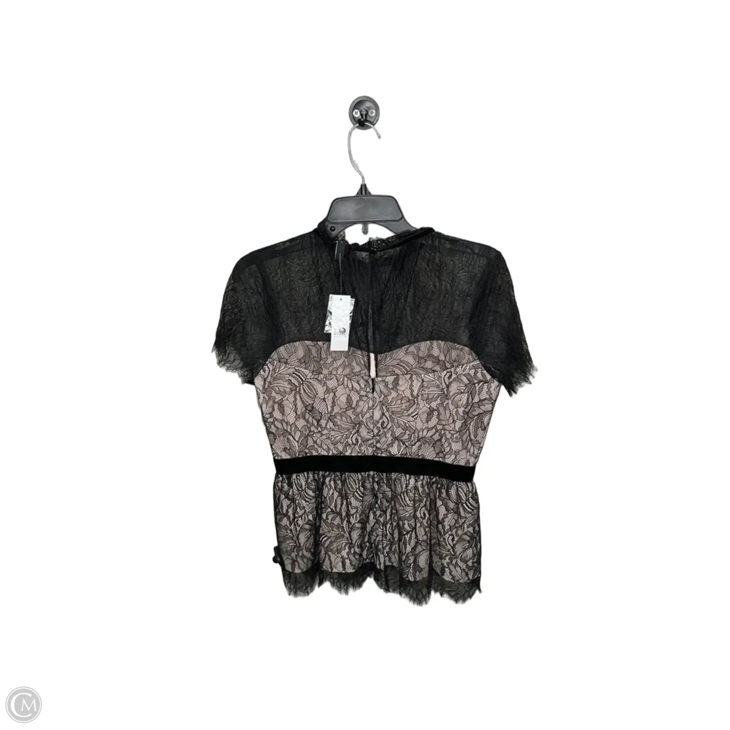 Top Short Sleeve By White House Black Market In Black & Cream, Size: Xs
