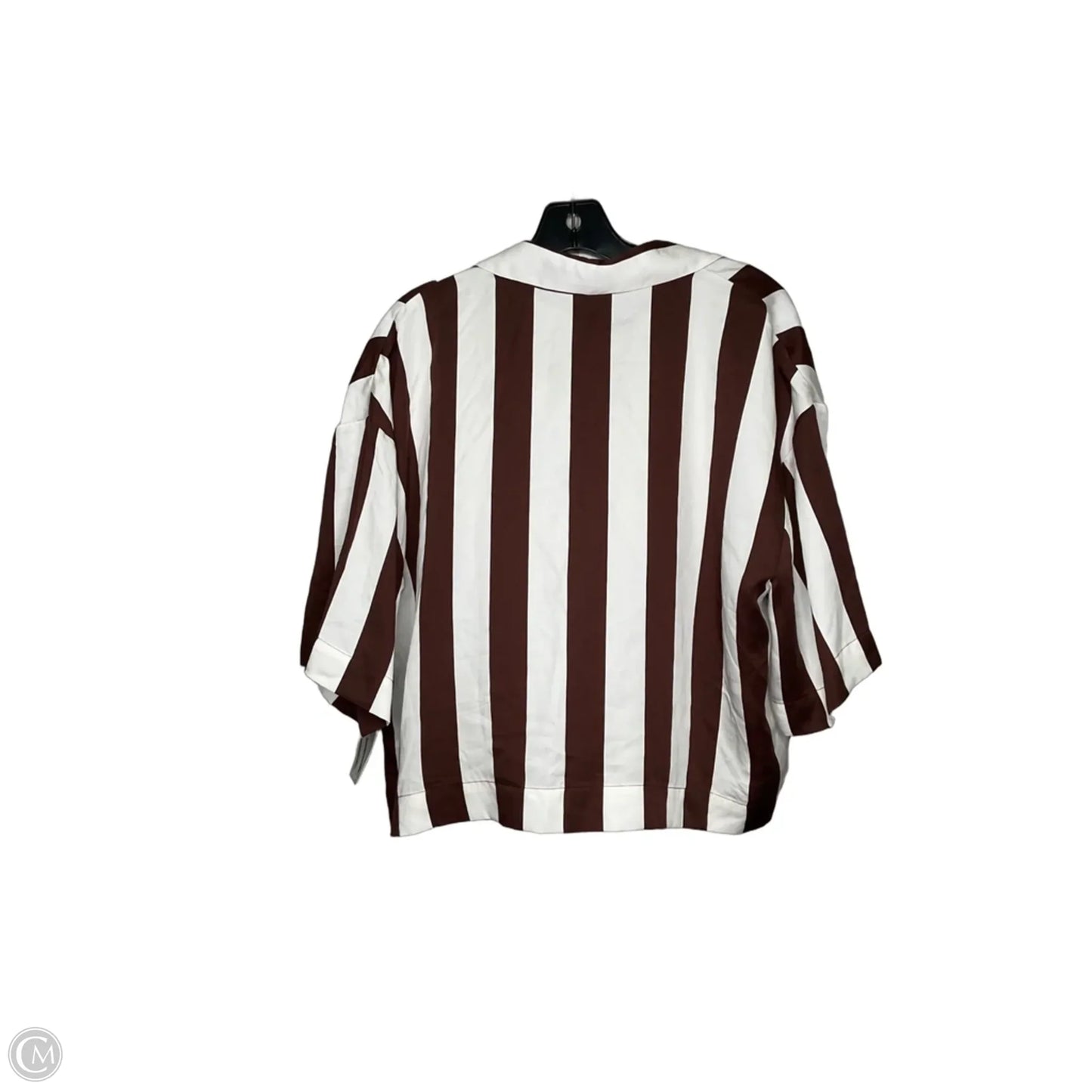 Top Short Sleeve By Worthington In Striped Pattern, Size: Xl