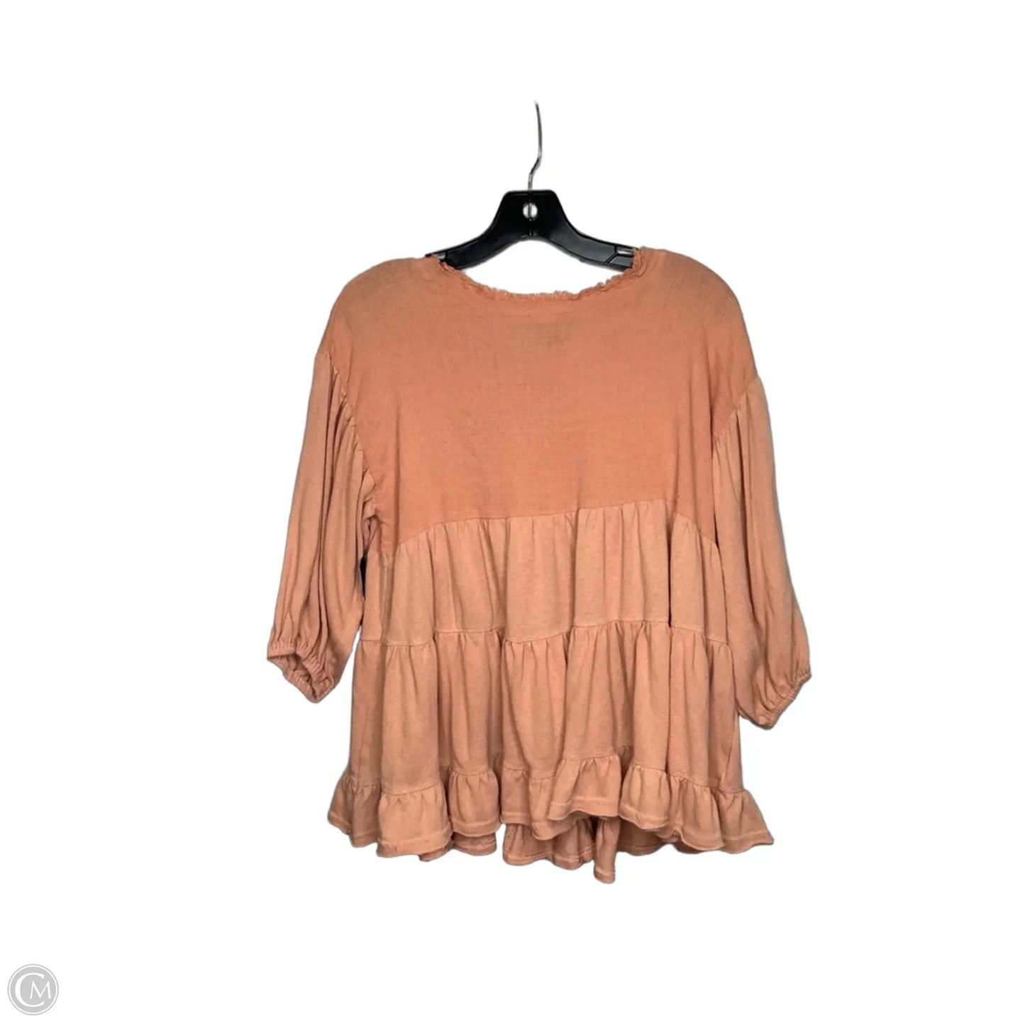 Top Short Sleeve By Easel In Tan, Size: M