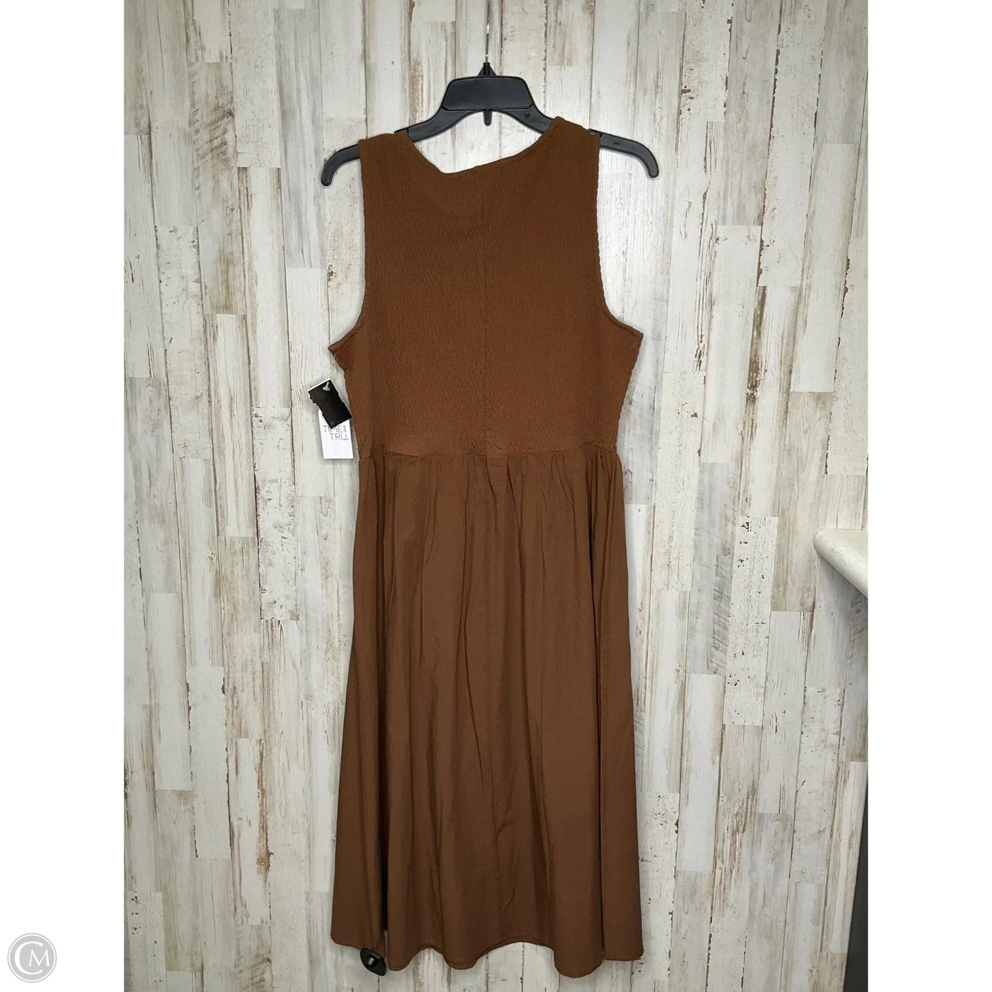 Dress Casual Maxi By Time And Tru In Brown, Size: L