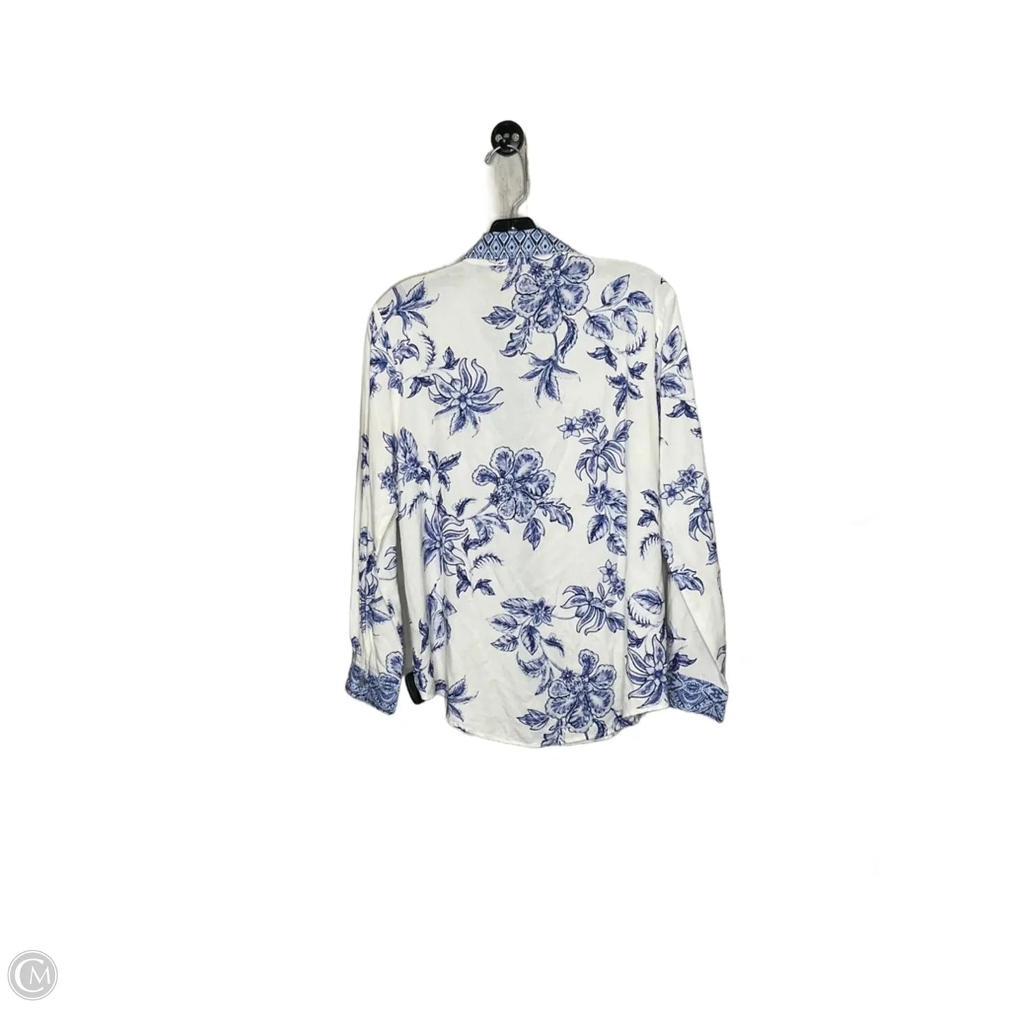 Top Long Sleeve By Philosophy In Blue & White, Size: Sp
