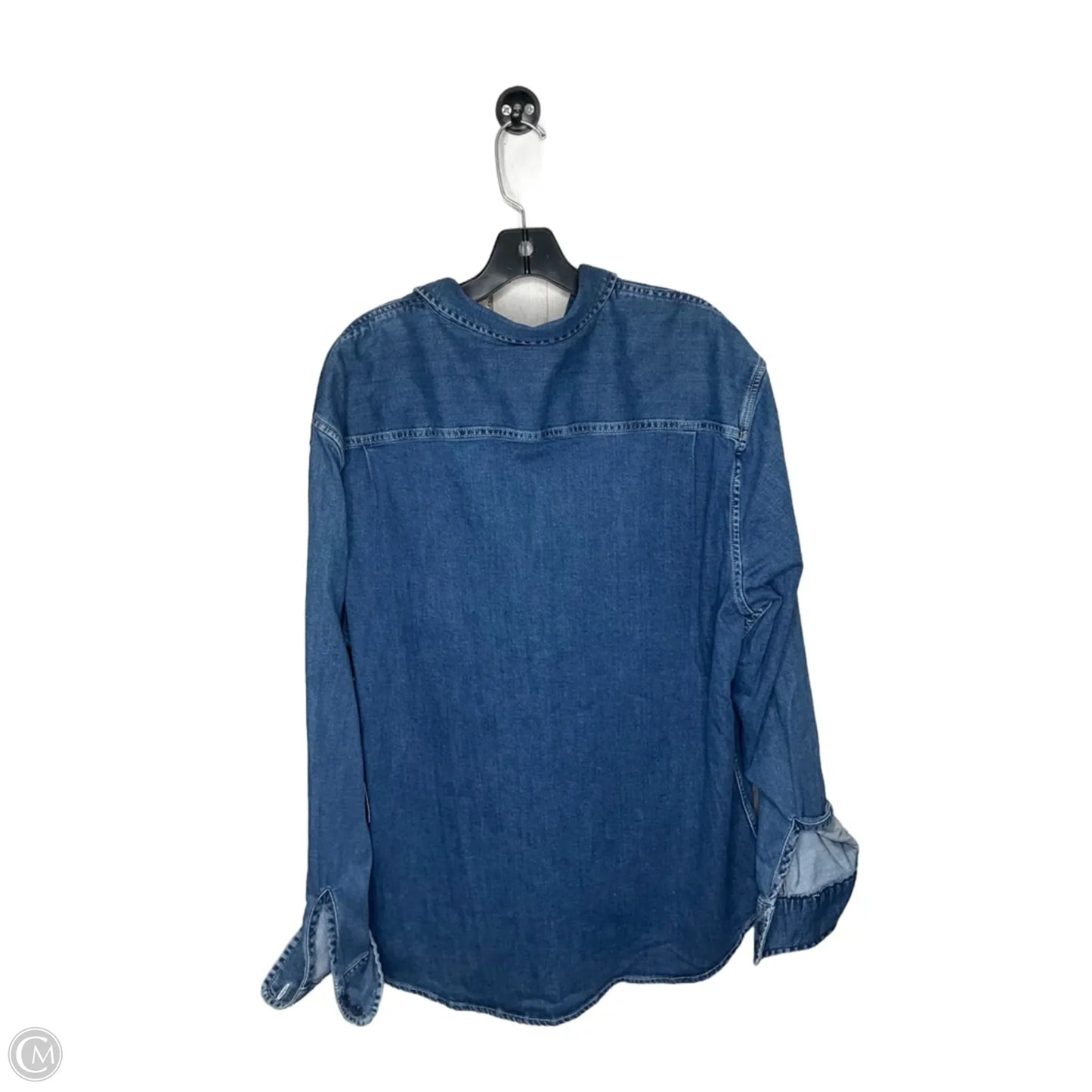 Top Long Sleeve By Clothes Mentor In Blue Denim, Size: 2x