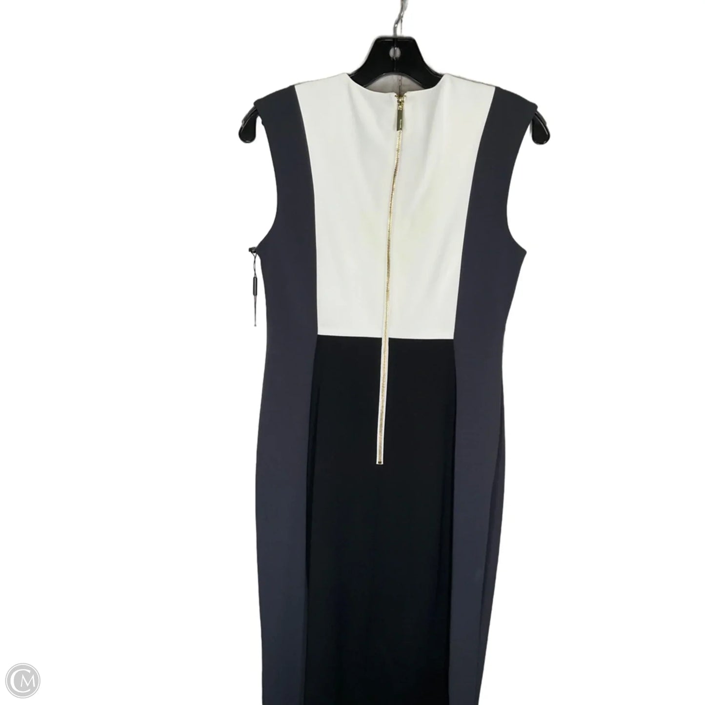 Dress Casual Maxi By Calvin Klein In Black & Cream, Size: 8