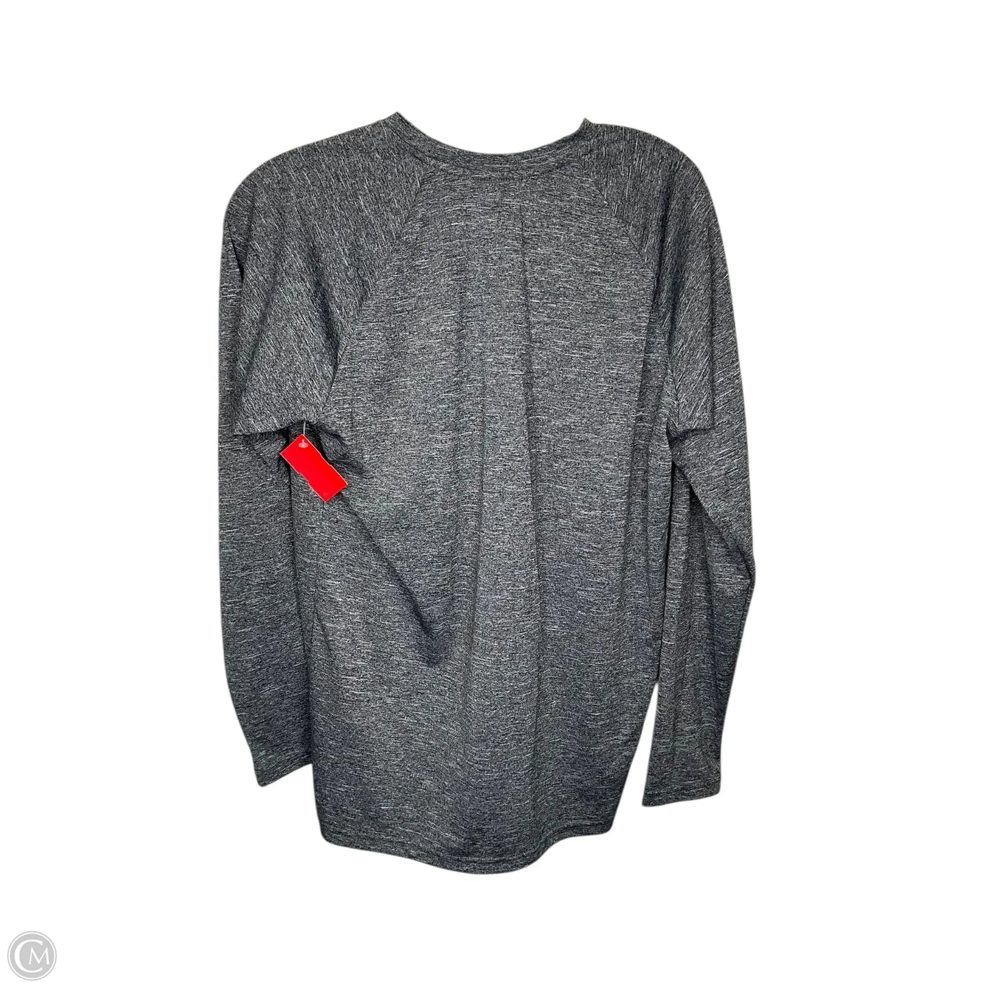 Athletic Top Long Sleeve Collar By Nike In Grey, Size: S