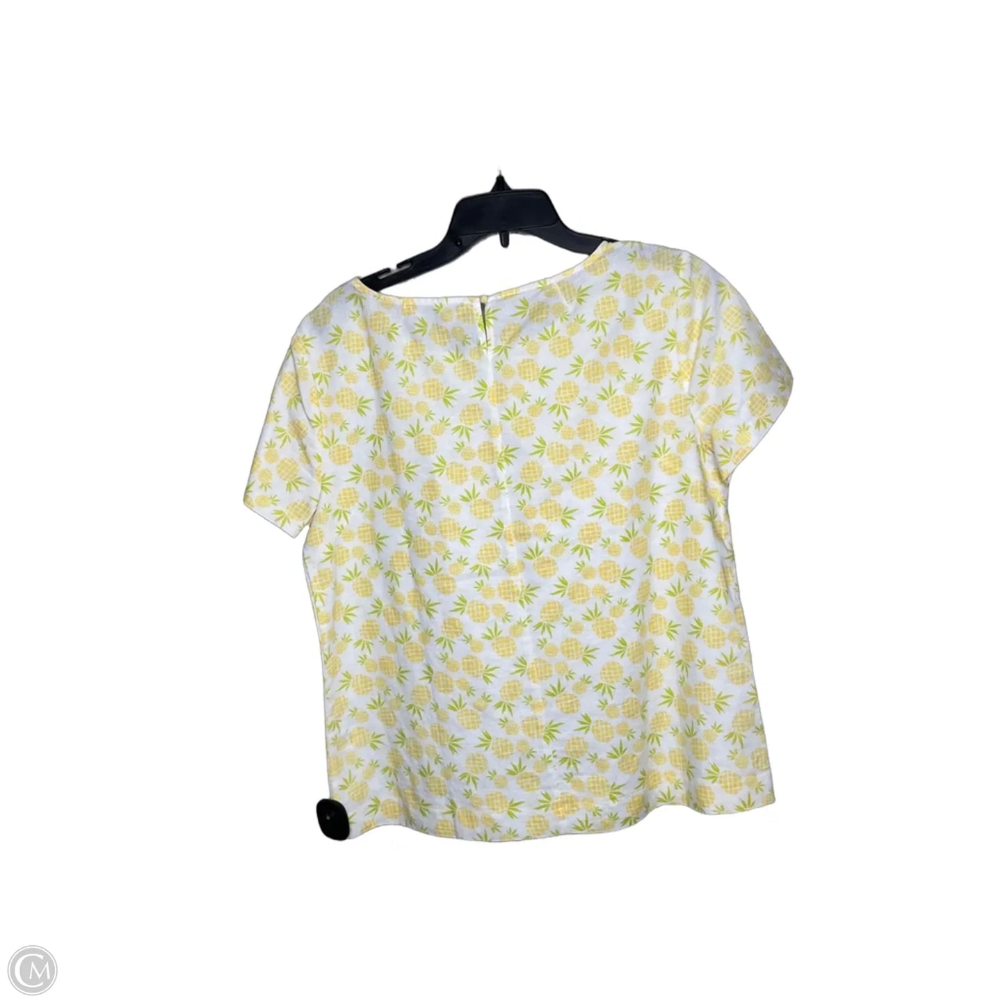Top Short Sleeve By J. Crew In White & Yellow, Size: M