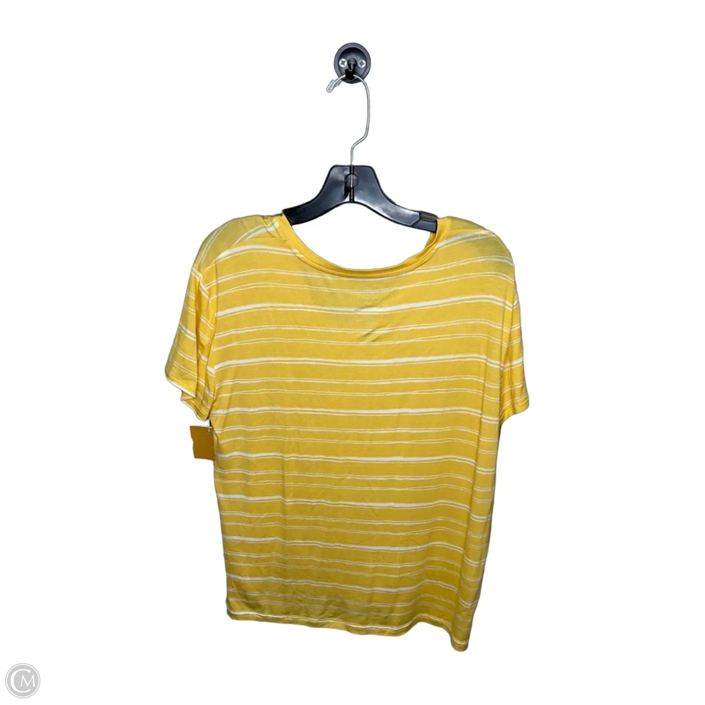 Top Short Sleeve Basic By Nine West In Yellow, Size: L