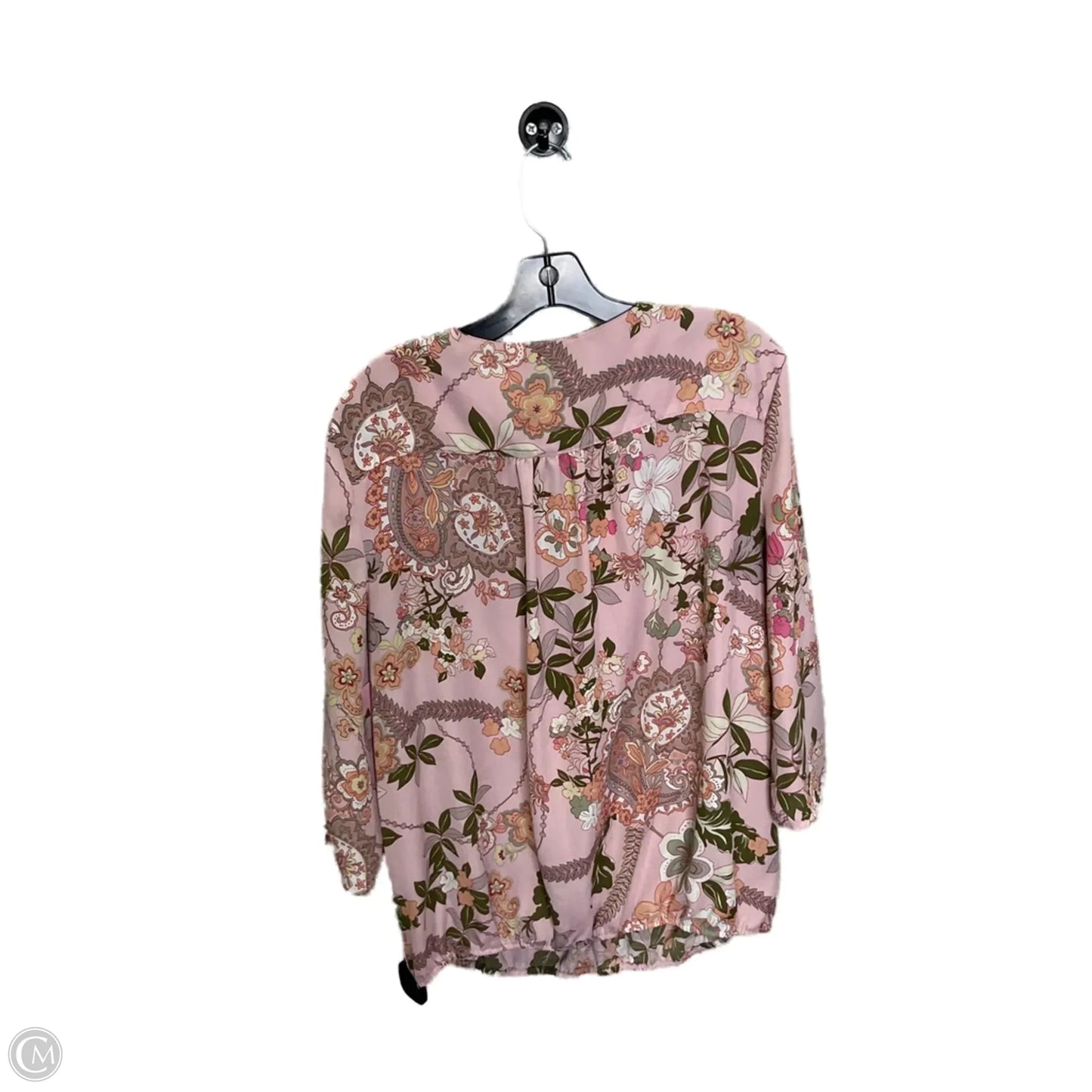Top 3/4 Sleeve By Soho Design Group In Floral Print, Size: Xl