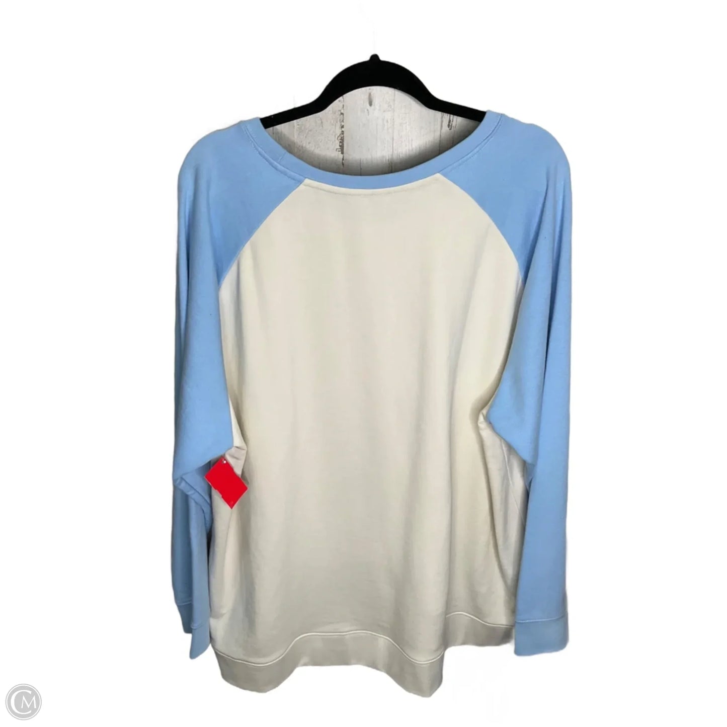 Sweatshirt Crewneck By Natural Reflections In Blue & Cream, Size: 1x