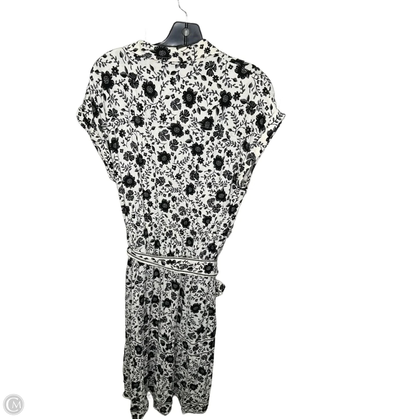 Dress Casual Midi By Lucky Brand In Black & Cream, Size: L