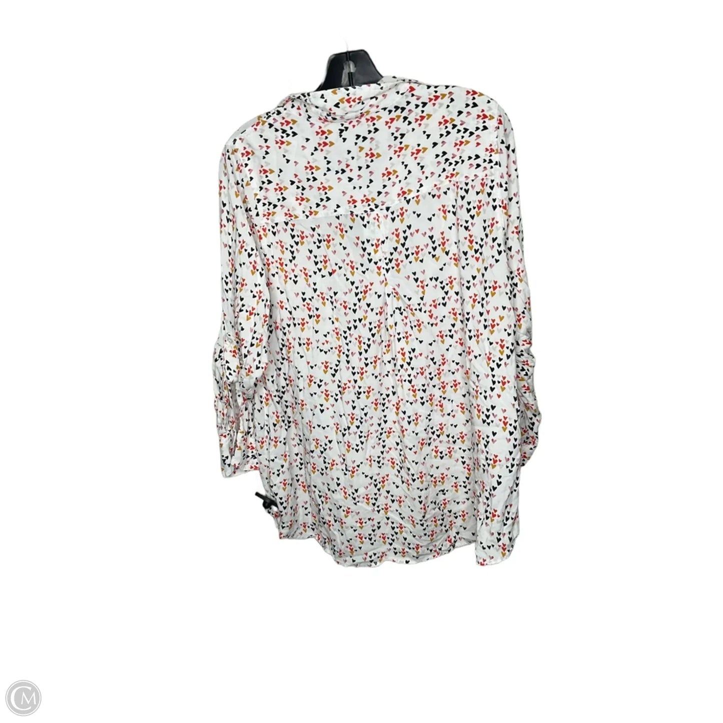 Top Long Sleeve By Velvet Heart In White, Size: 1x