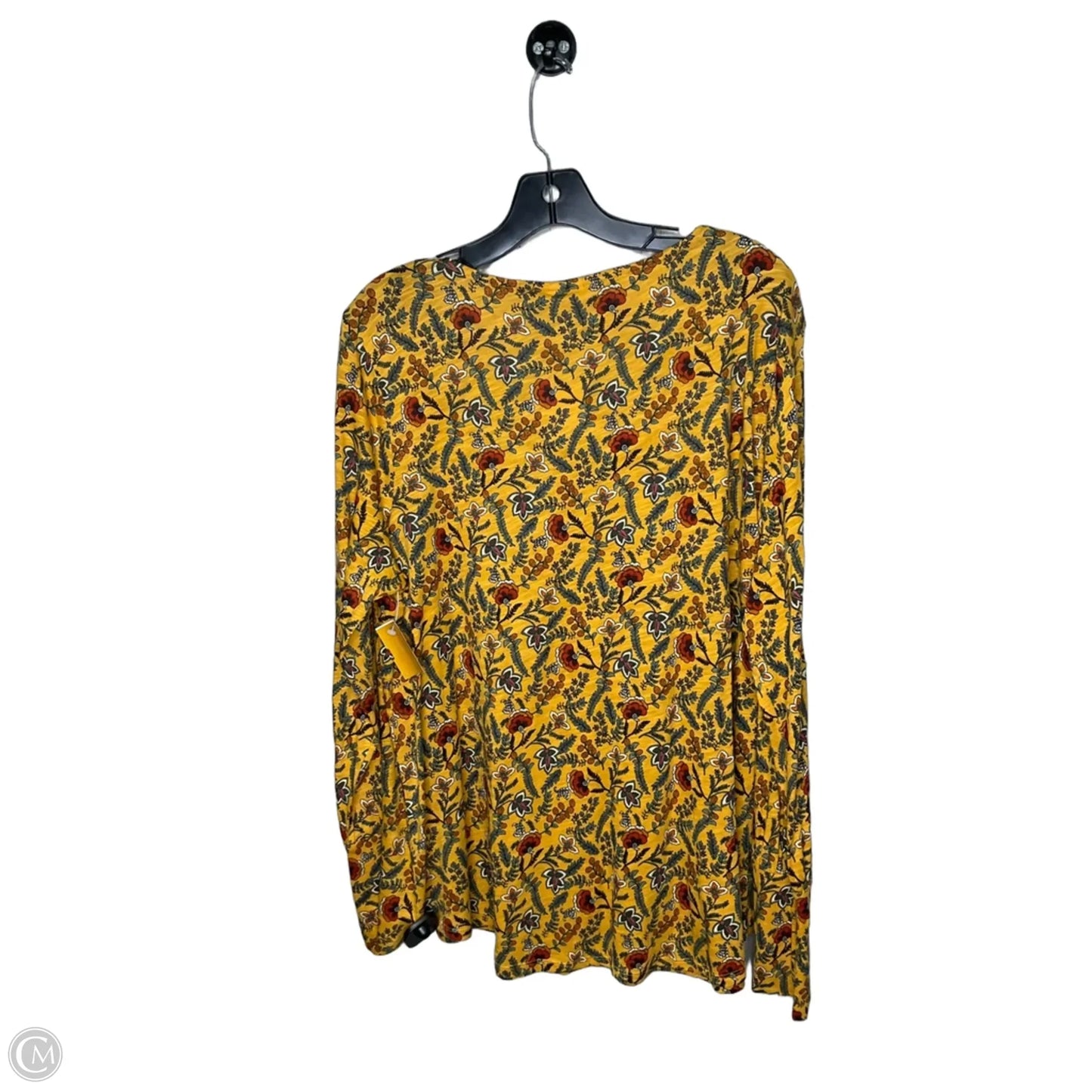 Top Long Sleeve By Cato In Yellow, Size: 1x