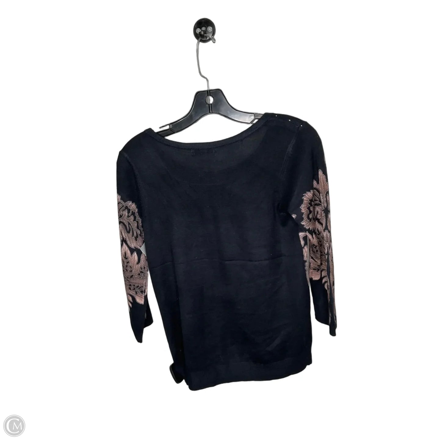Top 3/4 Sleeve By Emily Daniels In Black, Size: M