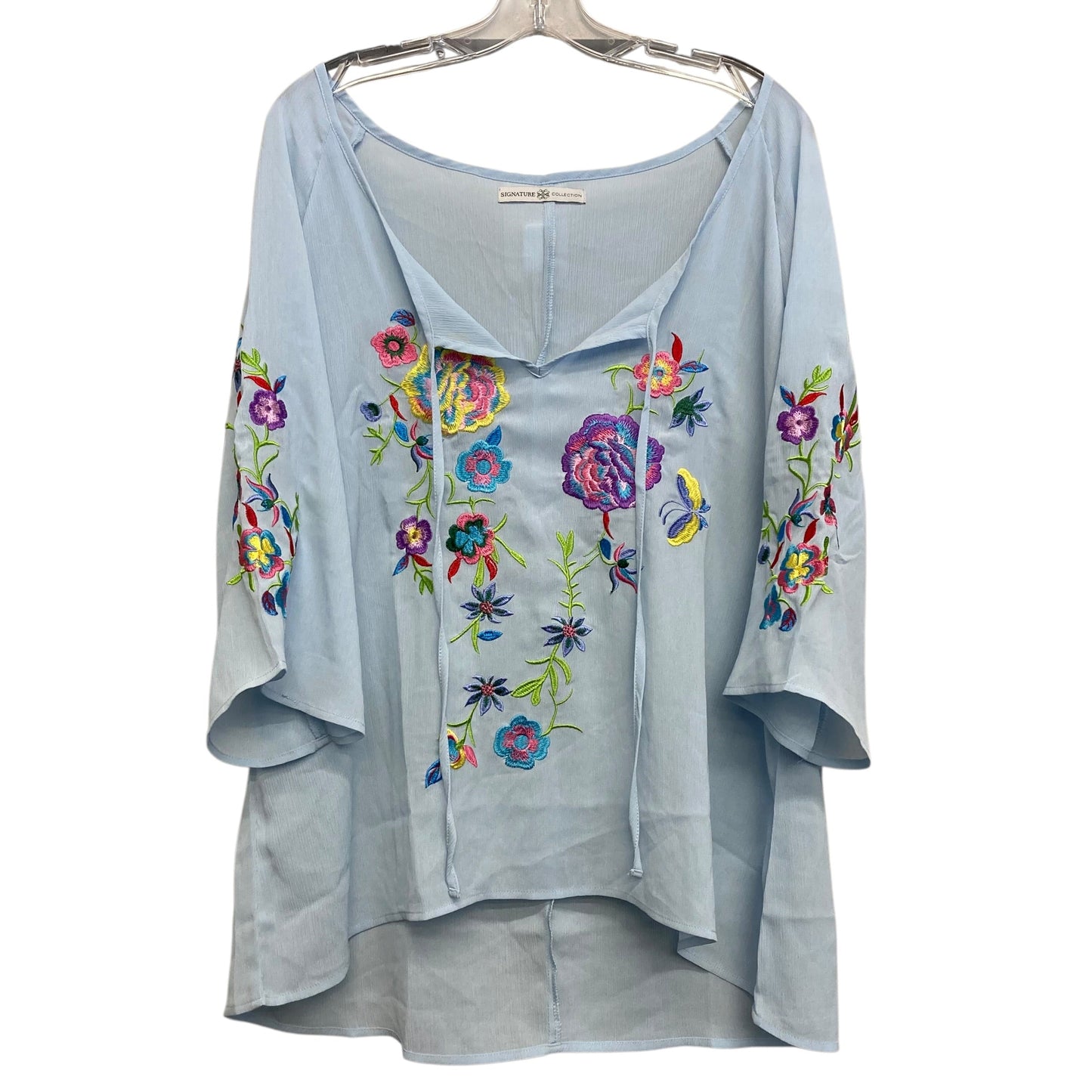 Top Sleeveless By Signature Collection In Blue, Size:L