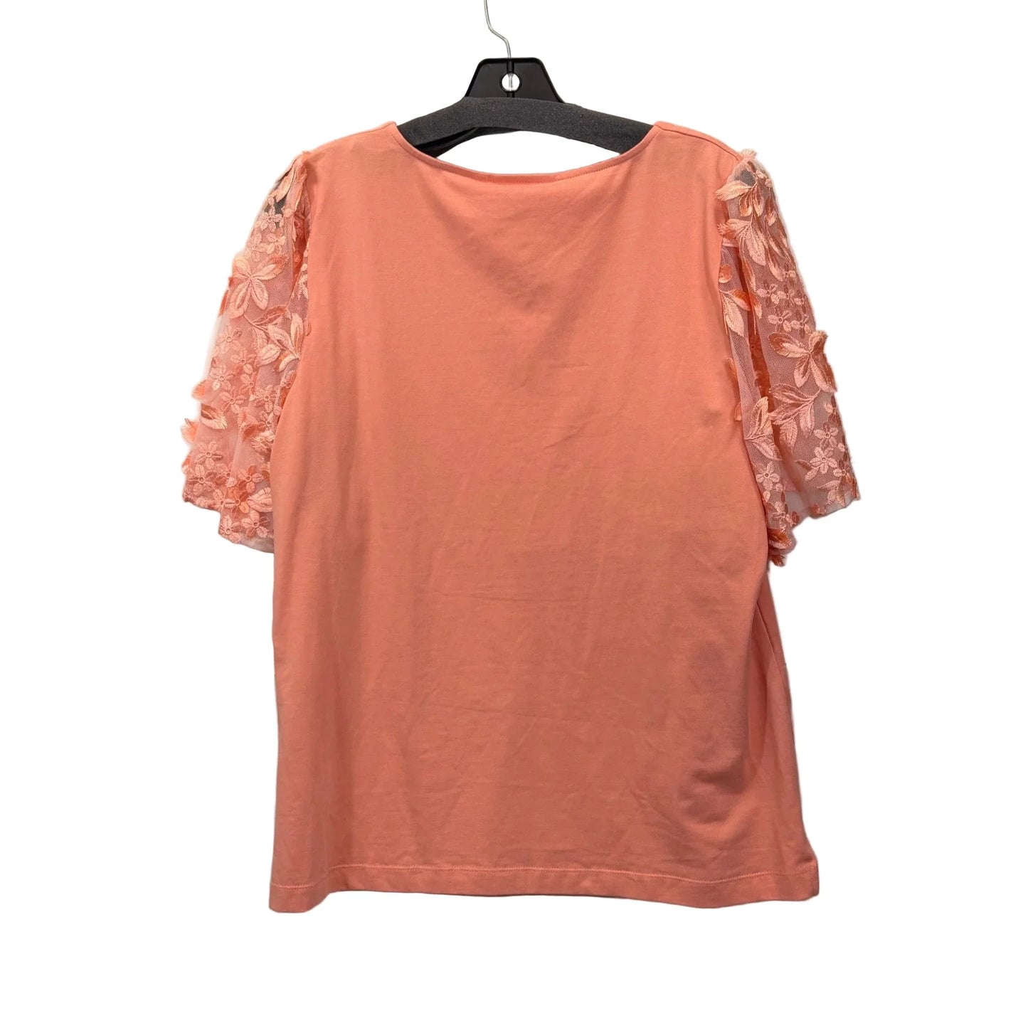 Top Short Sleeve By Chicos In Peach, Size: L