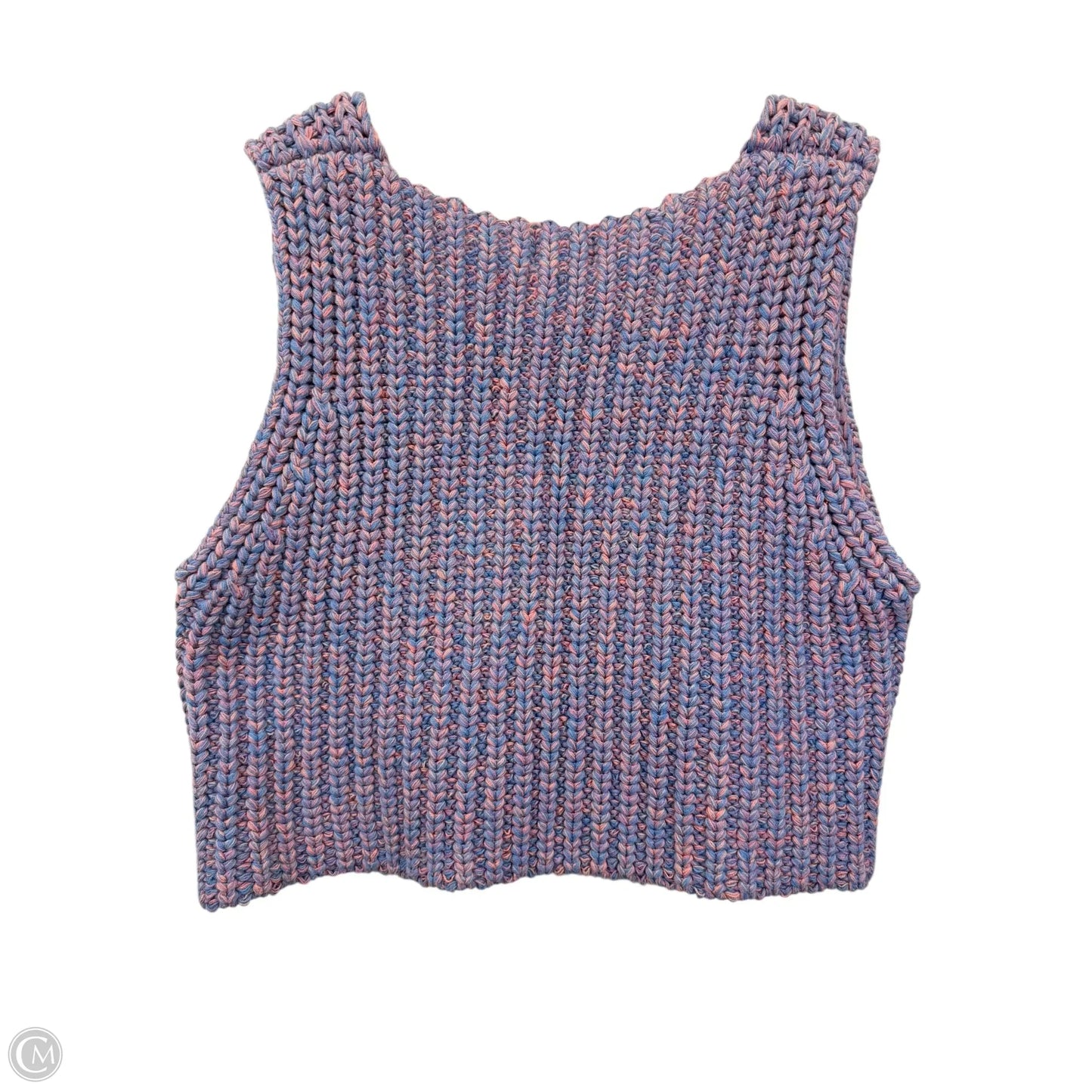 Vest Sweater By Bohme In Blue & Pink, Size: M
