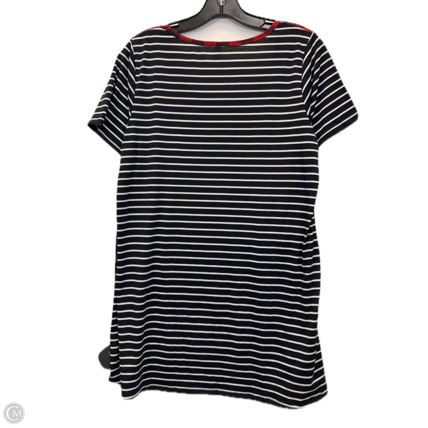 Top Short Sleeve By Lularoe In Black & Red, Size: L