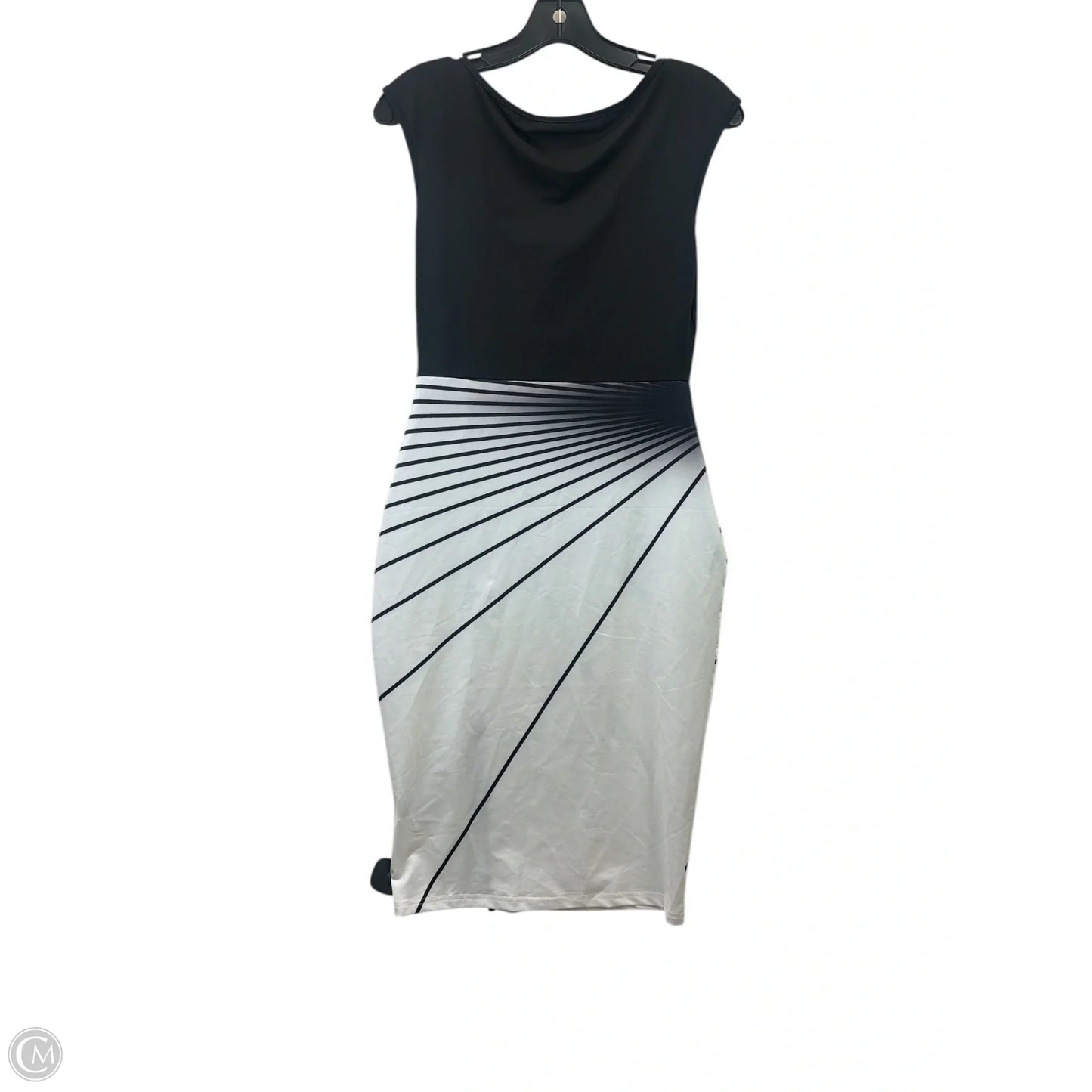 Dress Casual Midi By Shein In Black & White, Size: M