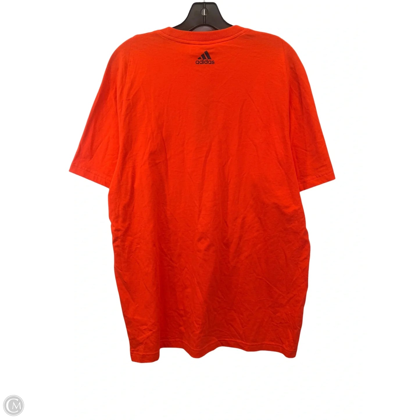 Athletic Top Short Sleeve By Adidas In Orange, Size: Xl