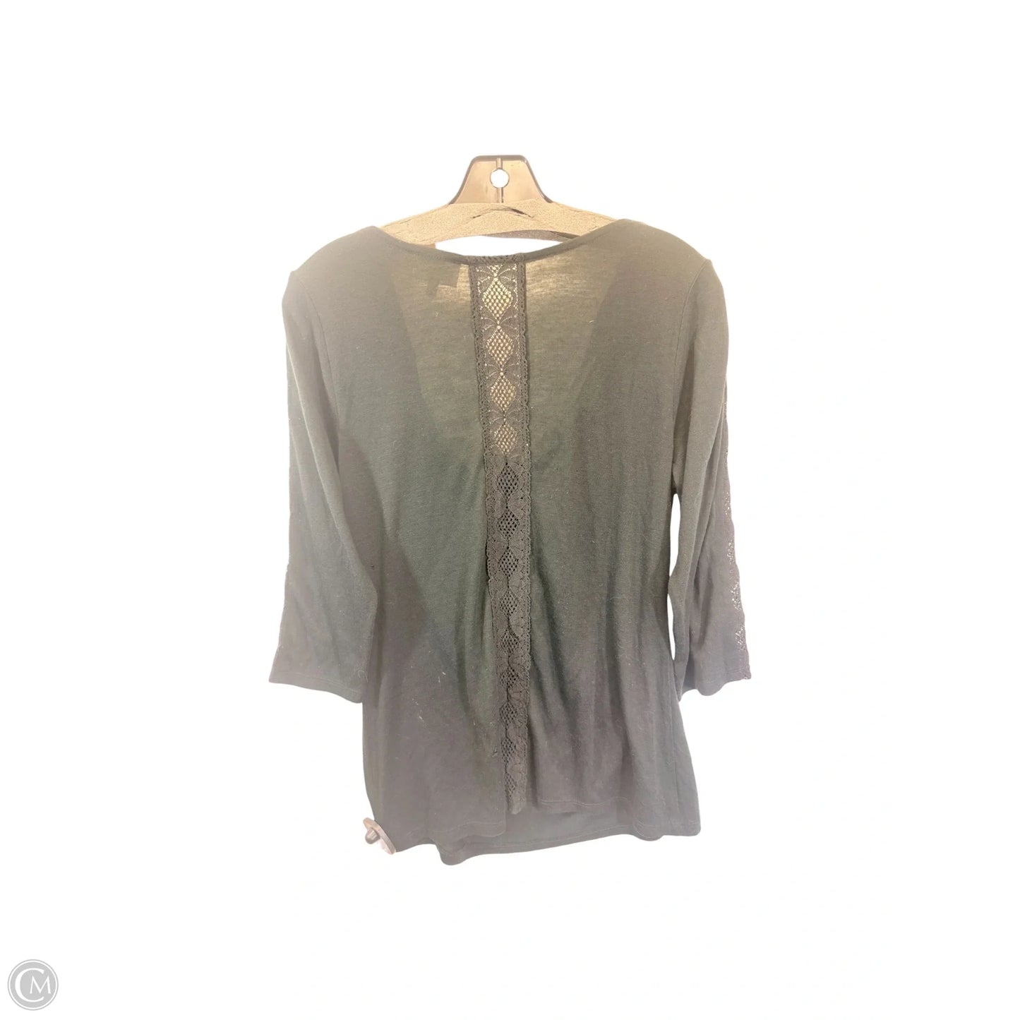 Top 3/4 Sleeve By Deletta In Black, Size: M
