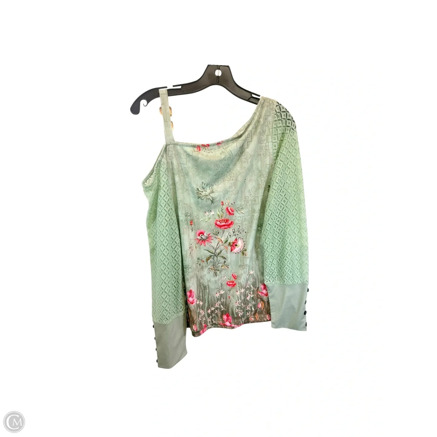 Top Long Sleeve By Noracora In Green & Red, Size: M