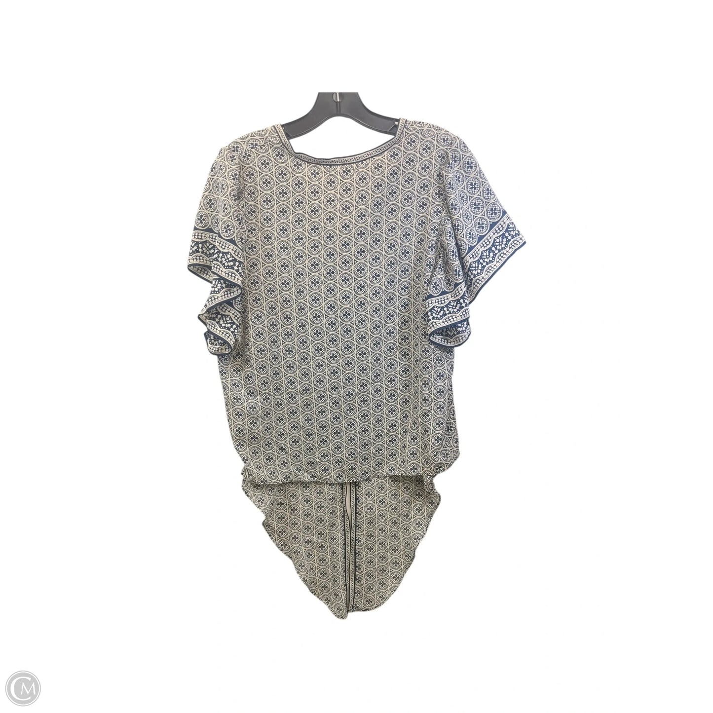Top Short Sleeve By Max Studio In Blue & Tan, Size: Xl