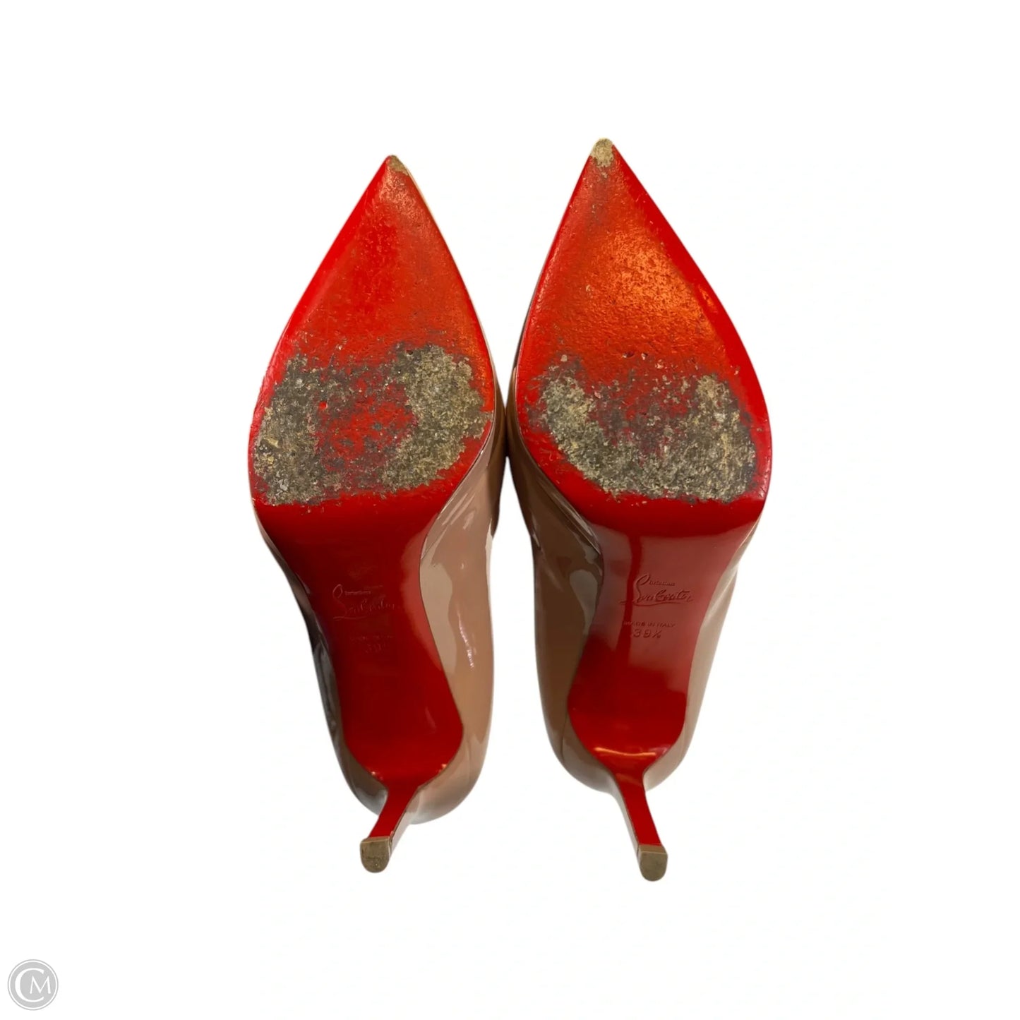 Shoes Luxury Designer By Christian Louboutin In Tan, Size: 8.5