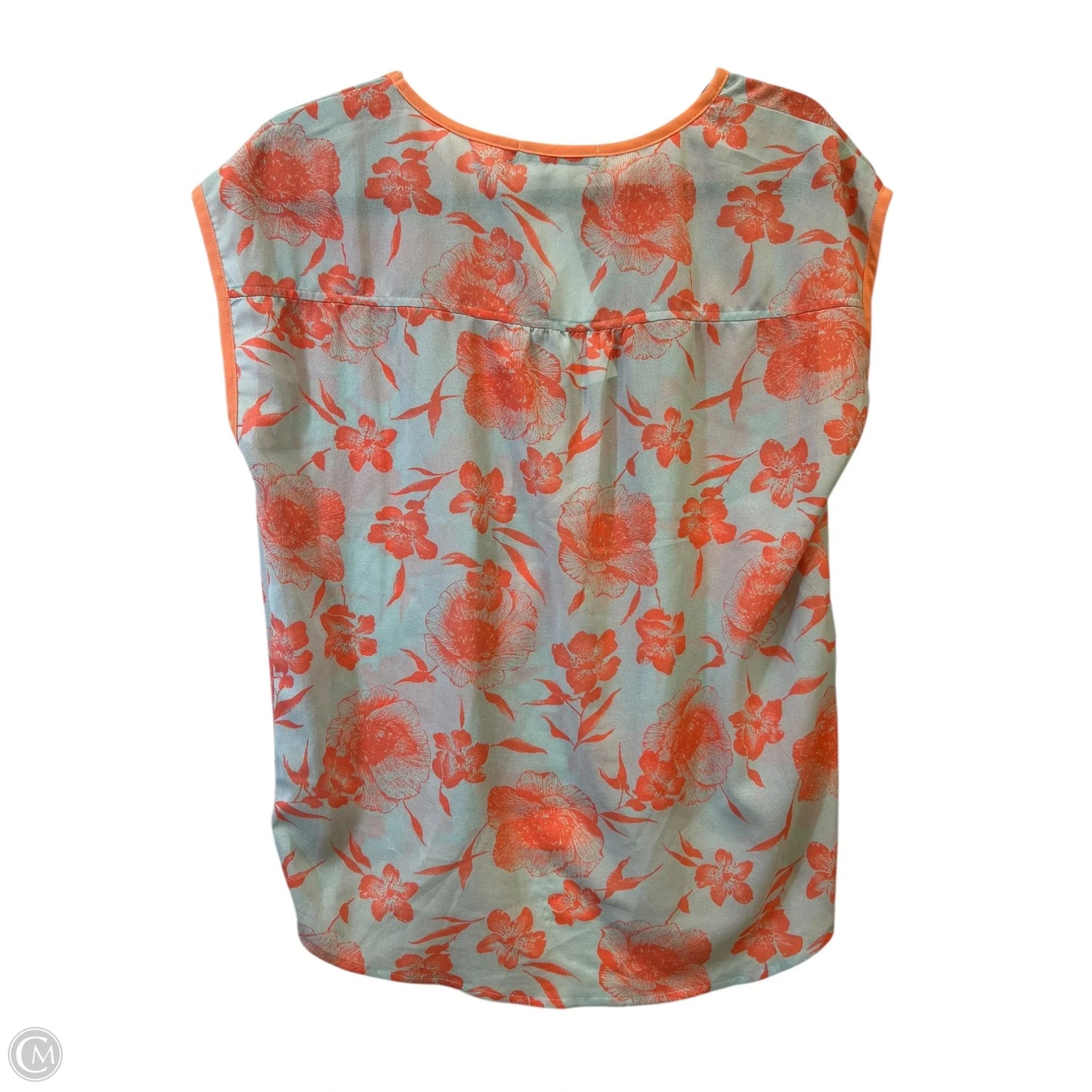 Top Short Sleeve Designer By Chloe K In Grey & Orange, Size: S
