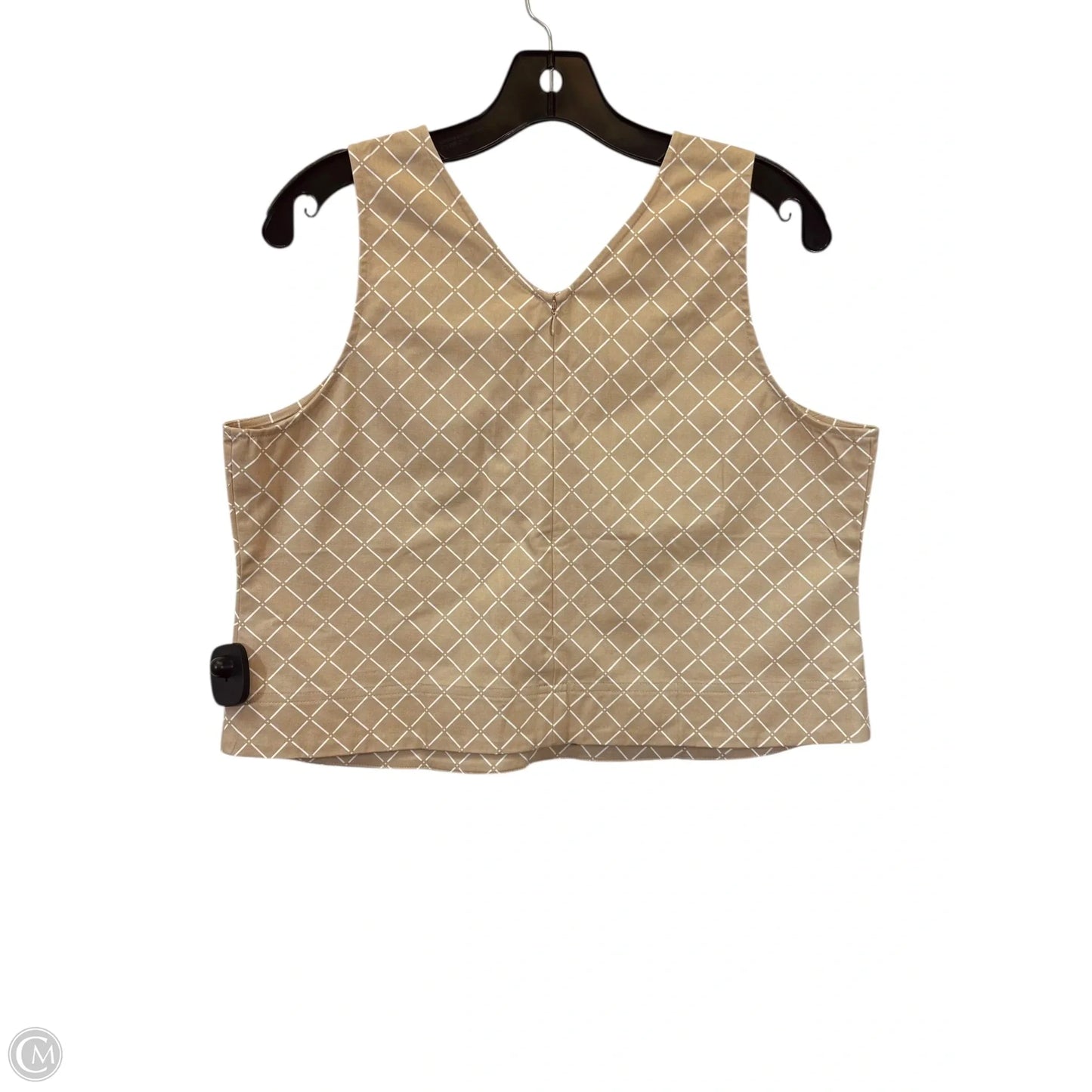 Top Sleeveless By Ann Taylor In Tan & White, Size: M