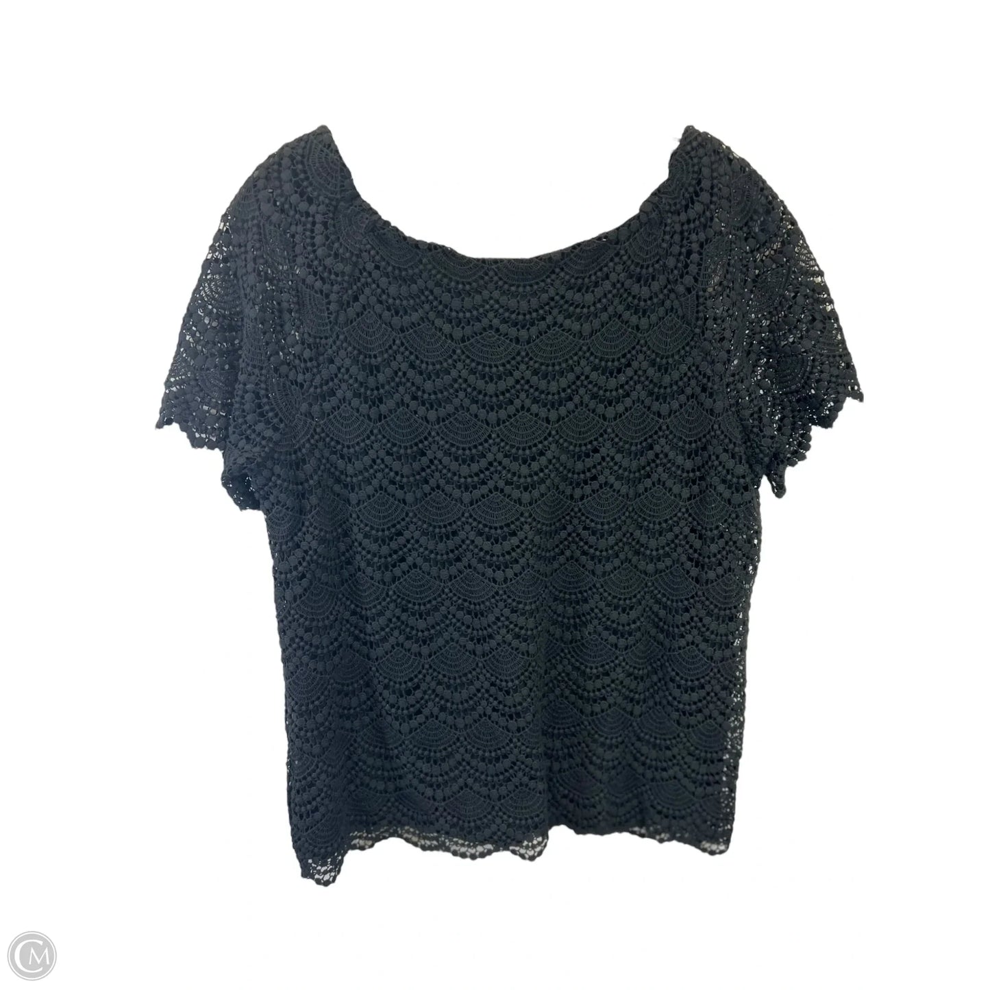 Top Short Sleeve By Talbots In Black, Size: Lp