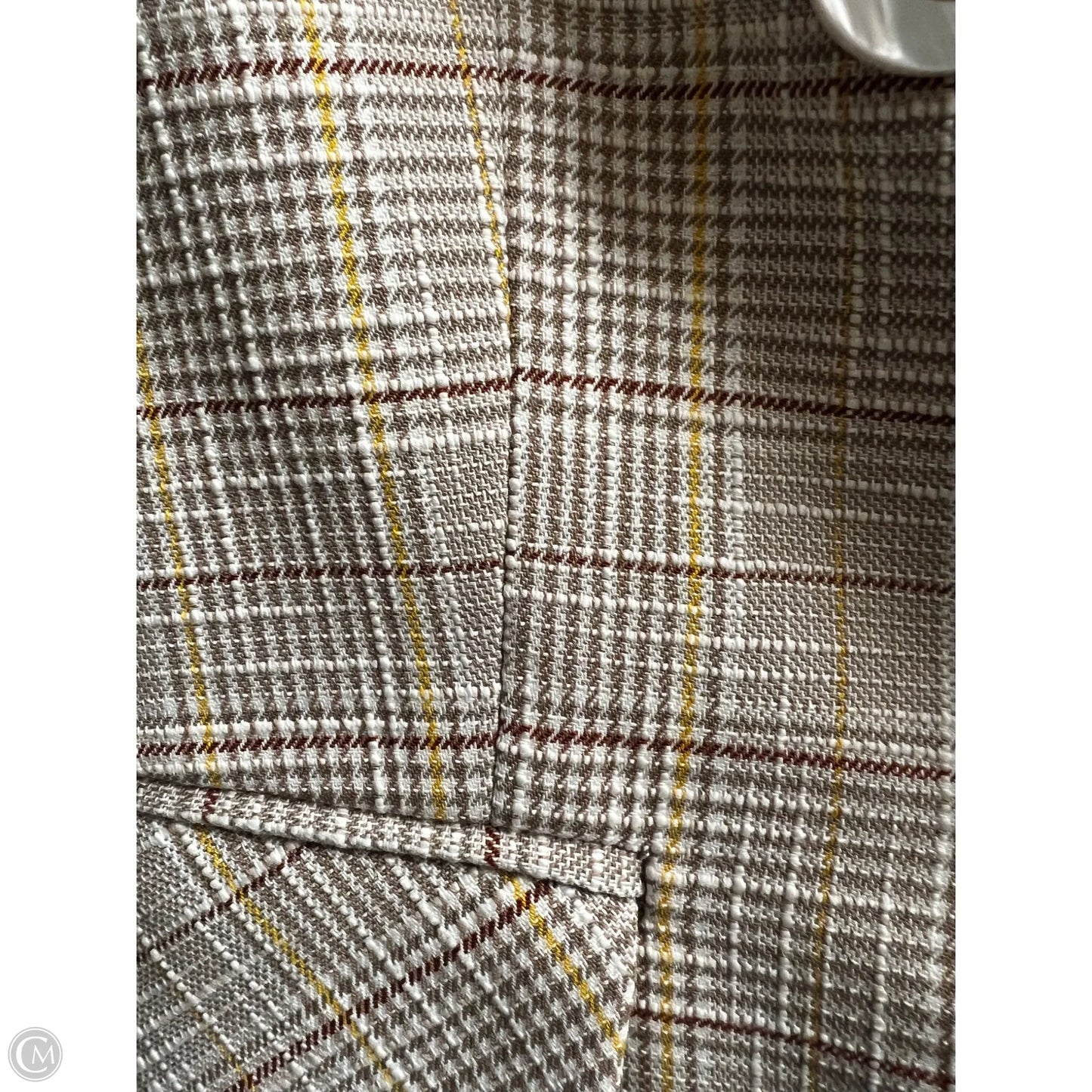 Blazer Designer By Veronica Beard In Tan & Yellow, Size: S