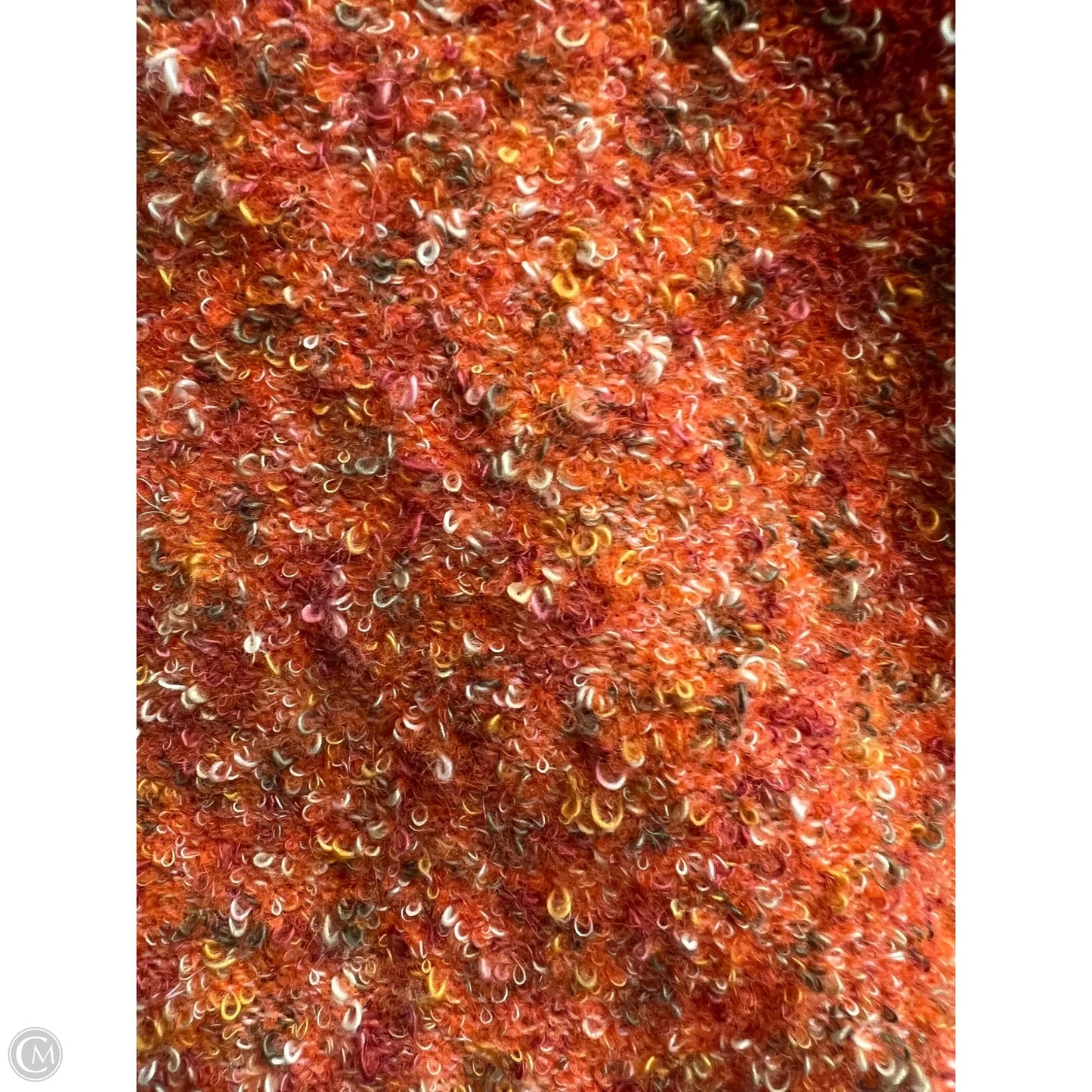 Sweater Cardigan Designer By Karl Lagerfeld In Orange, Size: L