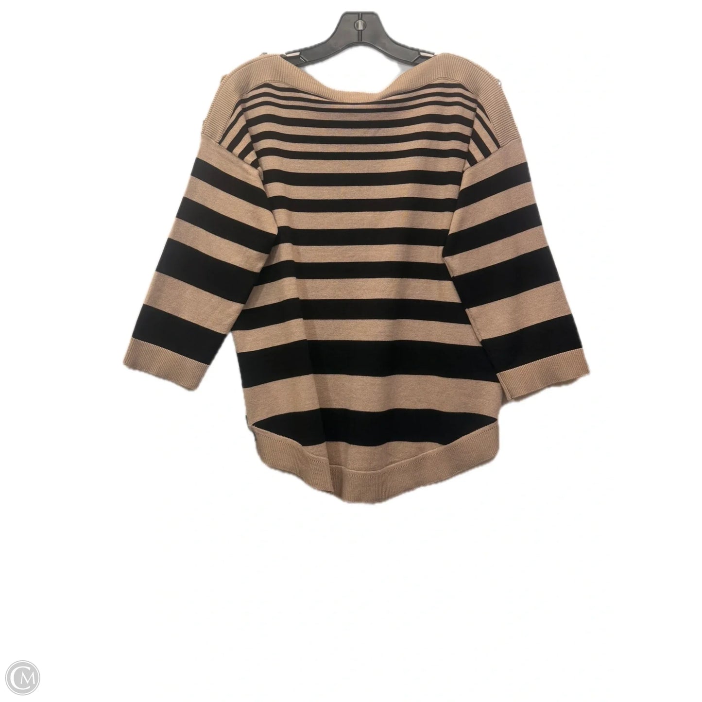 Top 3/4 Sleeve By Cable And Gauge In Black & Brown, Size: M