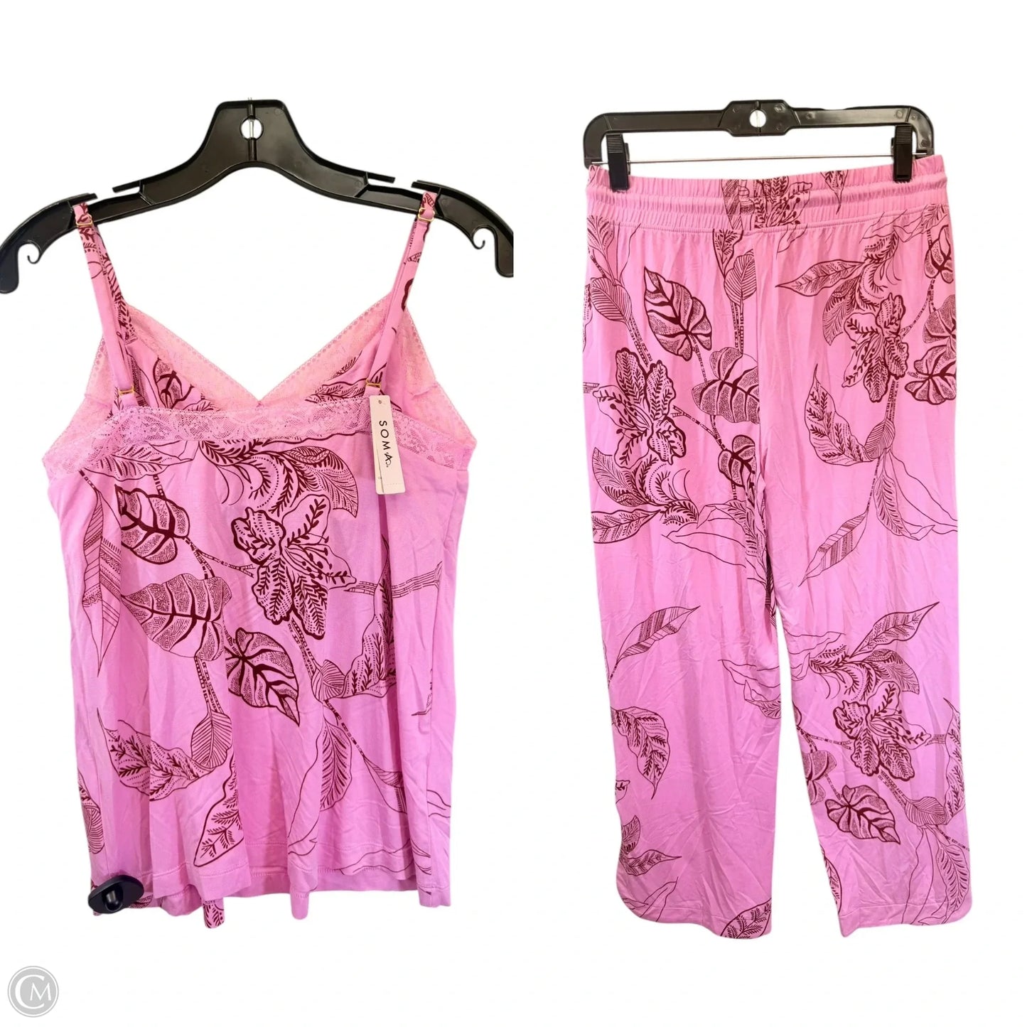 Pajamas 2pc By Soma In Tropical Print, Size: S