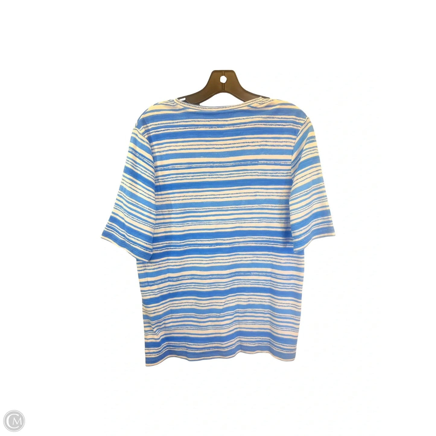 Top Short Sleeve By Chicos In Striped Pattern, Size: L